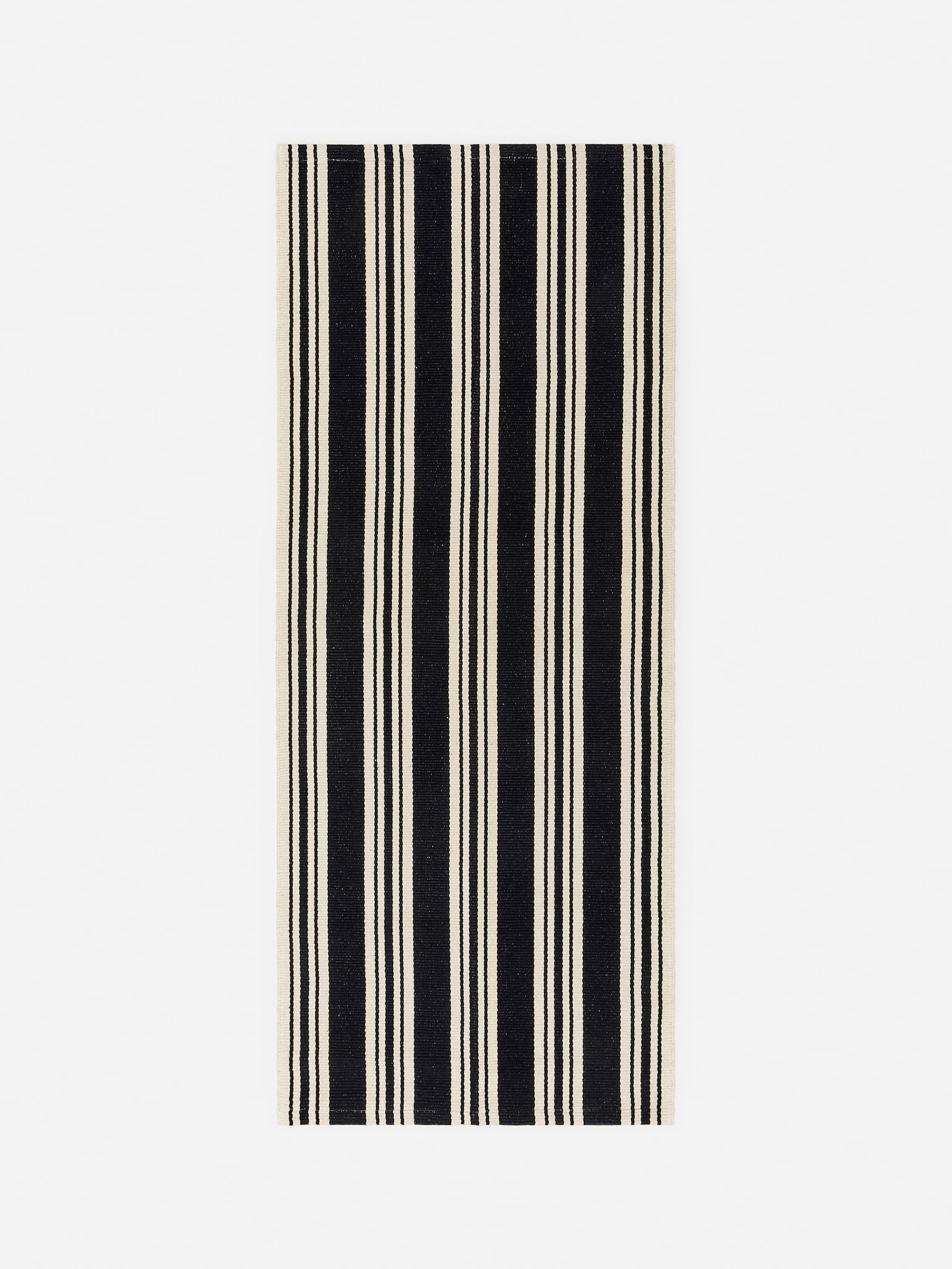 Läufer, 70 x 180 cm - Schwarz/Cremeweiß