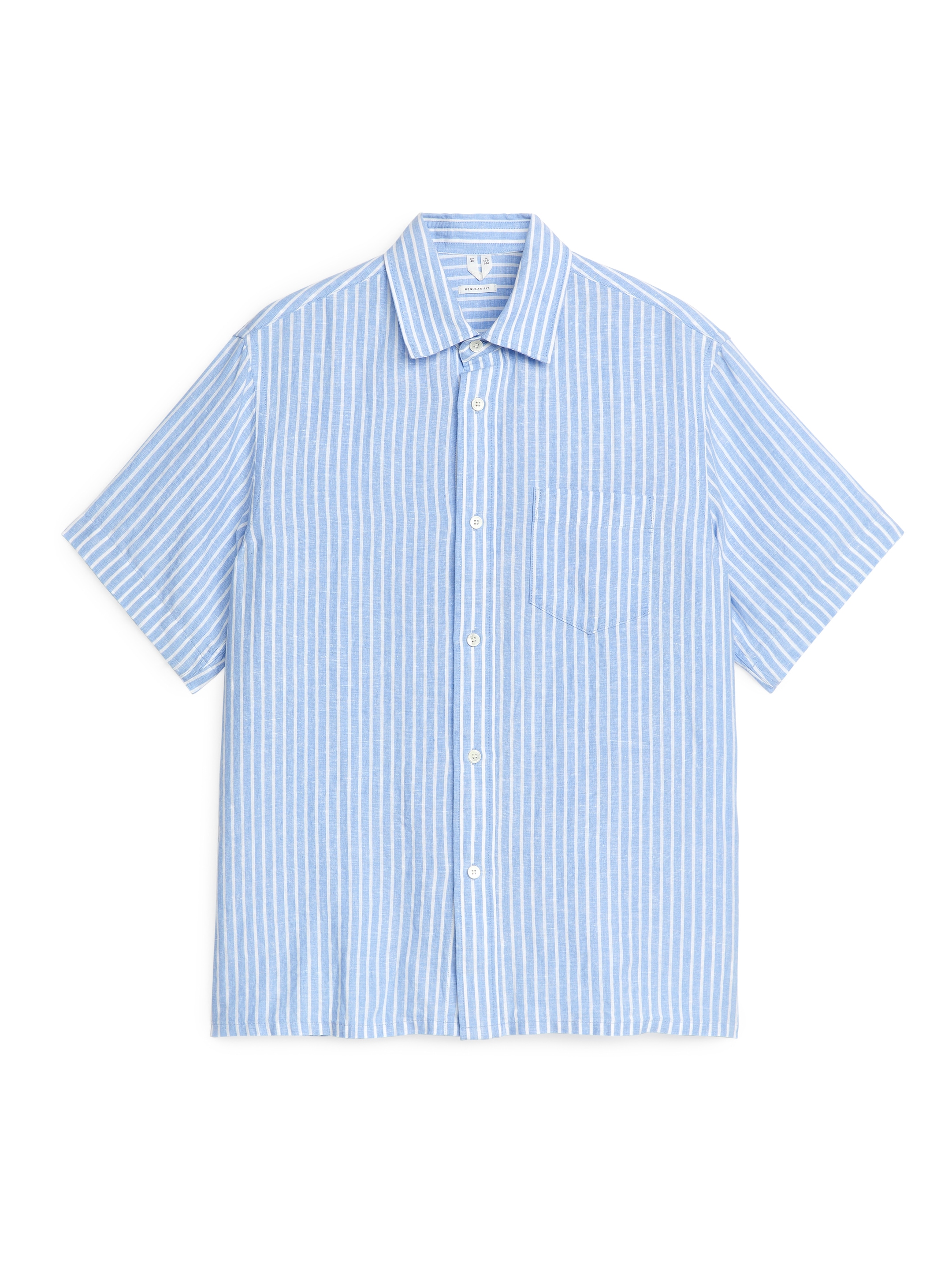 Kurzarmhemd aus Leinen - Blau/Weiß - Regular Fit - Herren - StillMedia/DescriptiveStillLife - 1