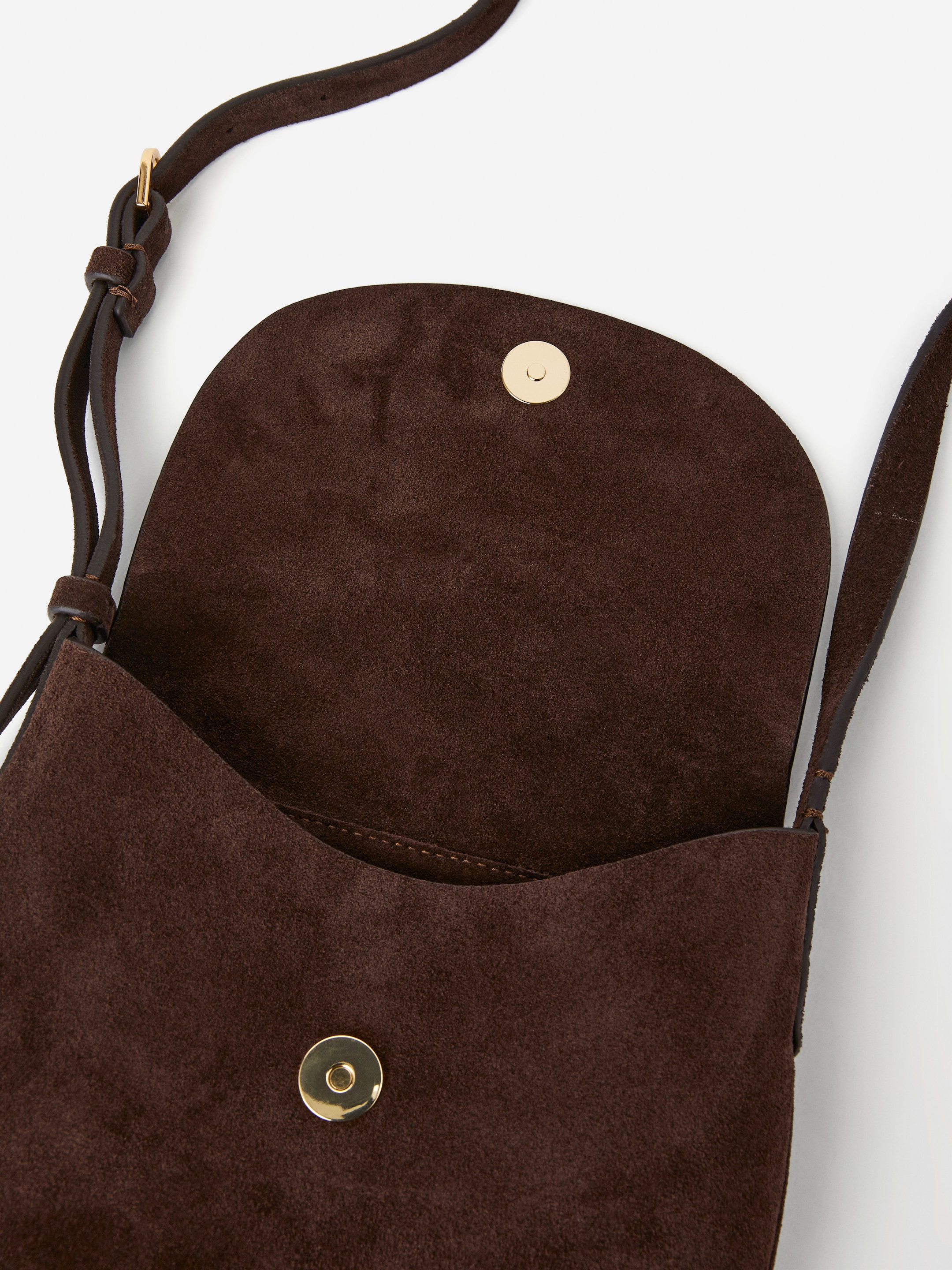 Sac bandoulière en croûte de cuir suédé - Marron foncé - Femme - StillMedia/DescriptiveDetail - 3