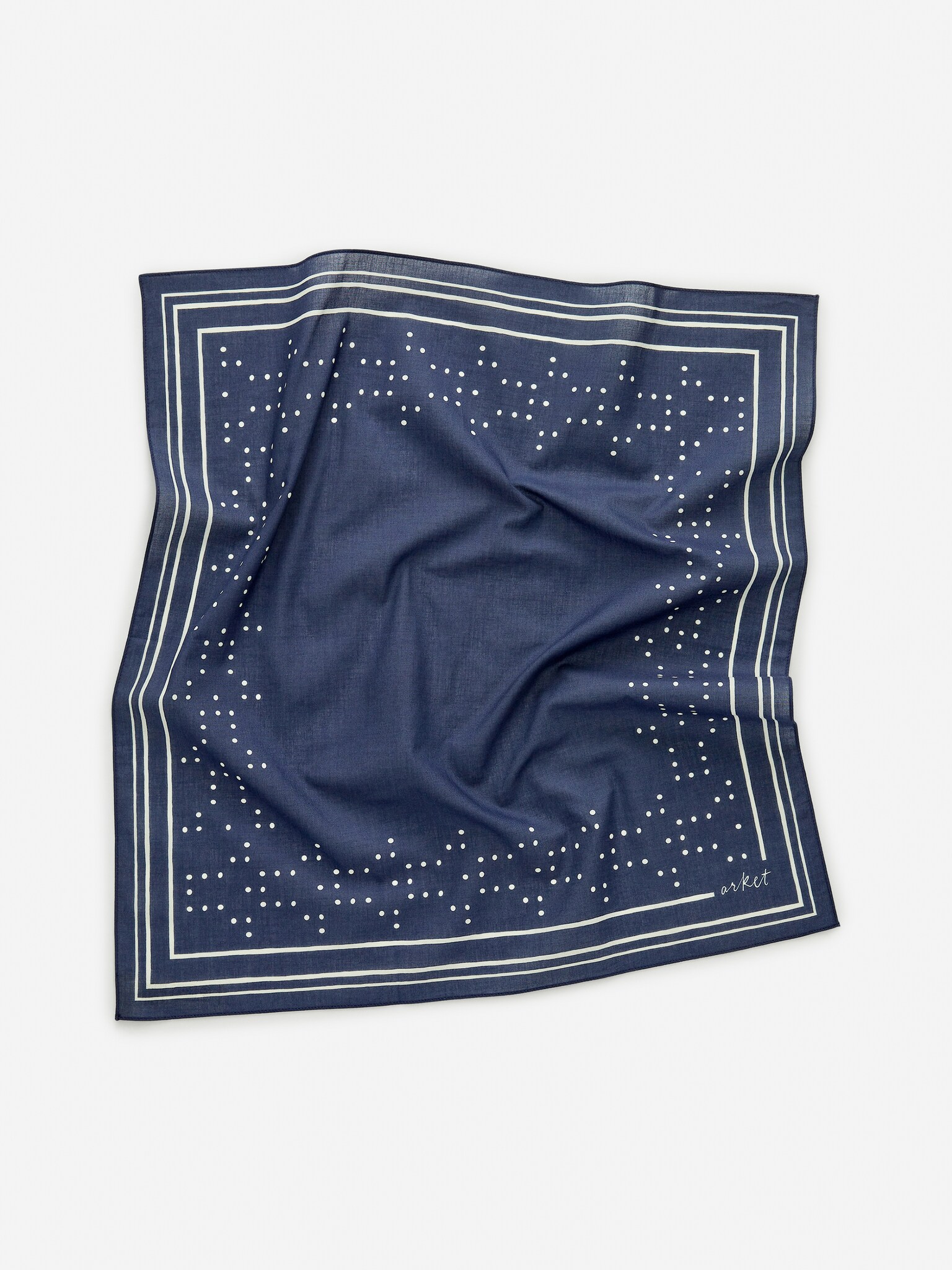 Cotton Bandana - Dark Blue/Off White - 5