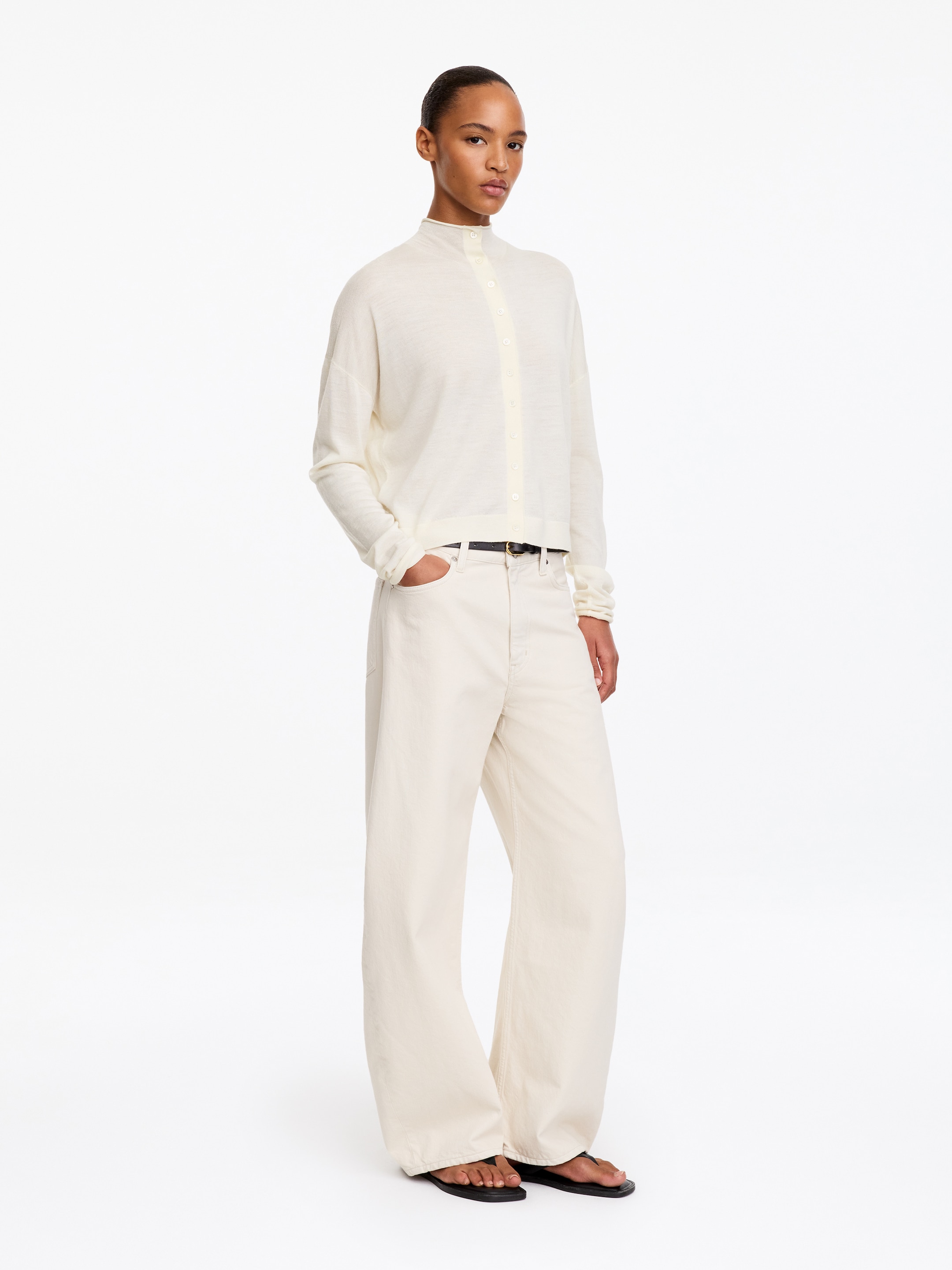 Kofta i ullblandning - Off-white - Regular fit - women - StillMedia/Lookbook - 8