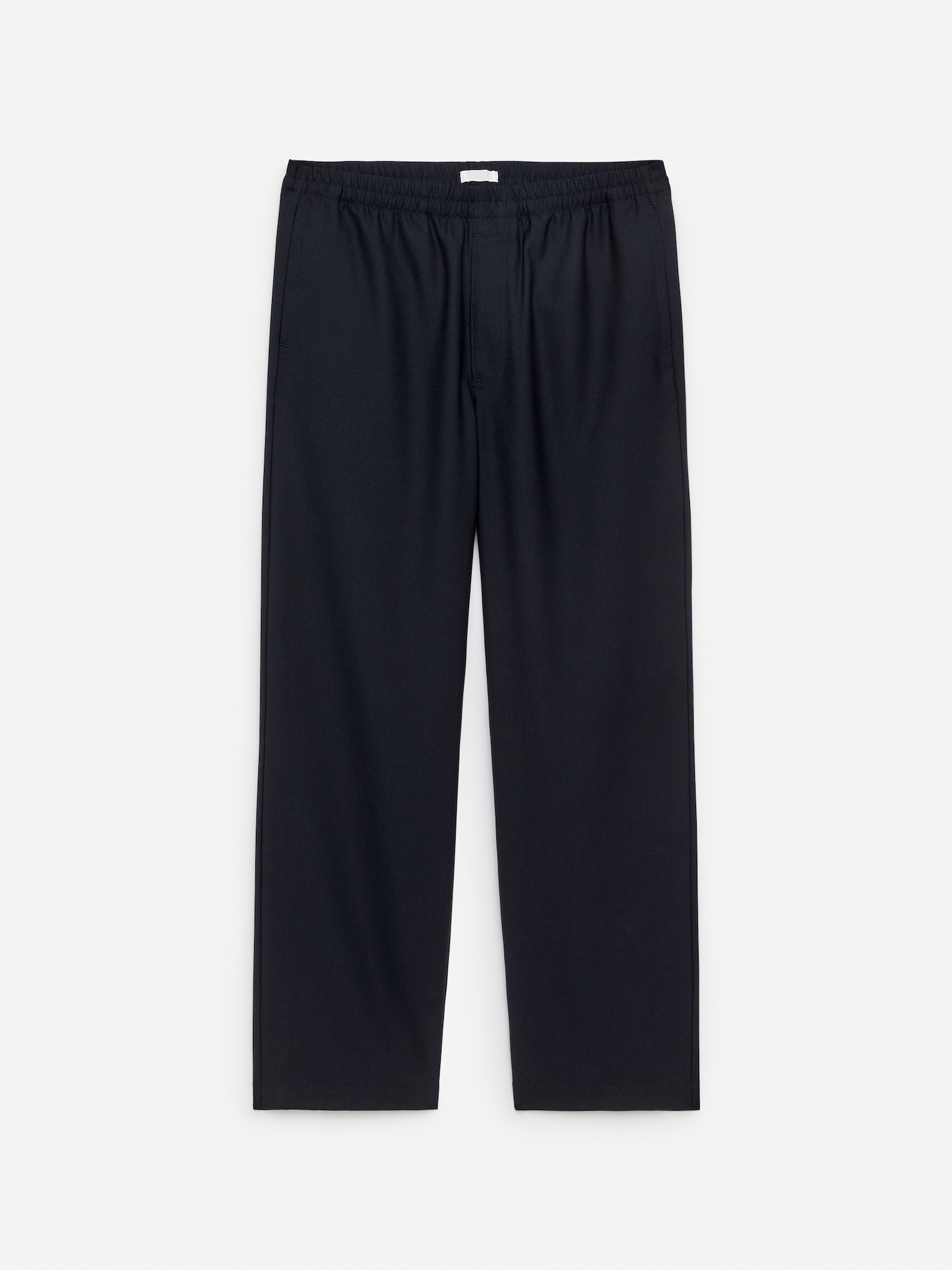 Hopsack Drawstring Trousers - Dark Blue - 2