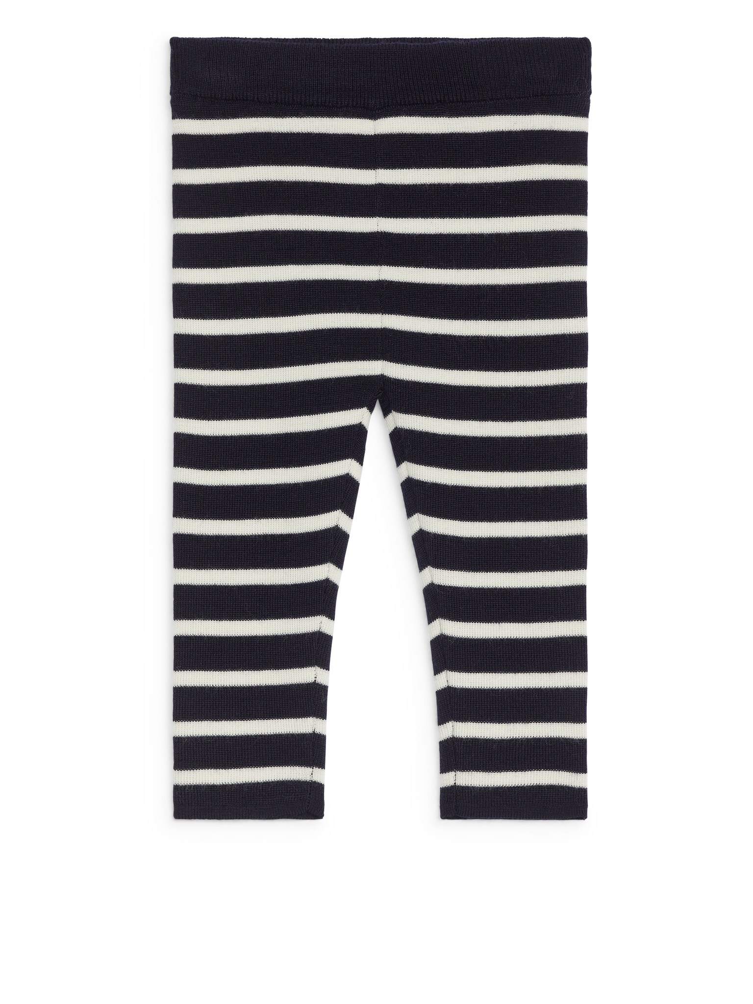 Leggings en maille mérinos - Bleu foncé/Blanc cassé