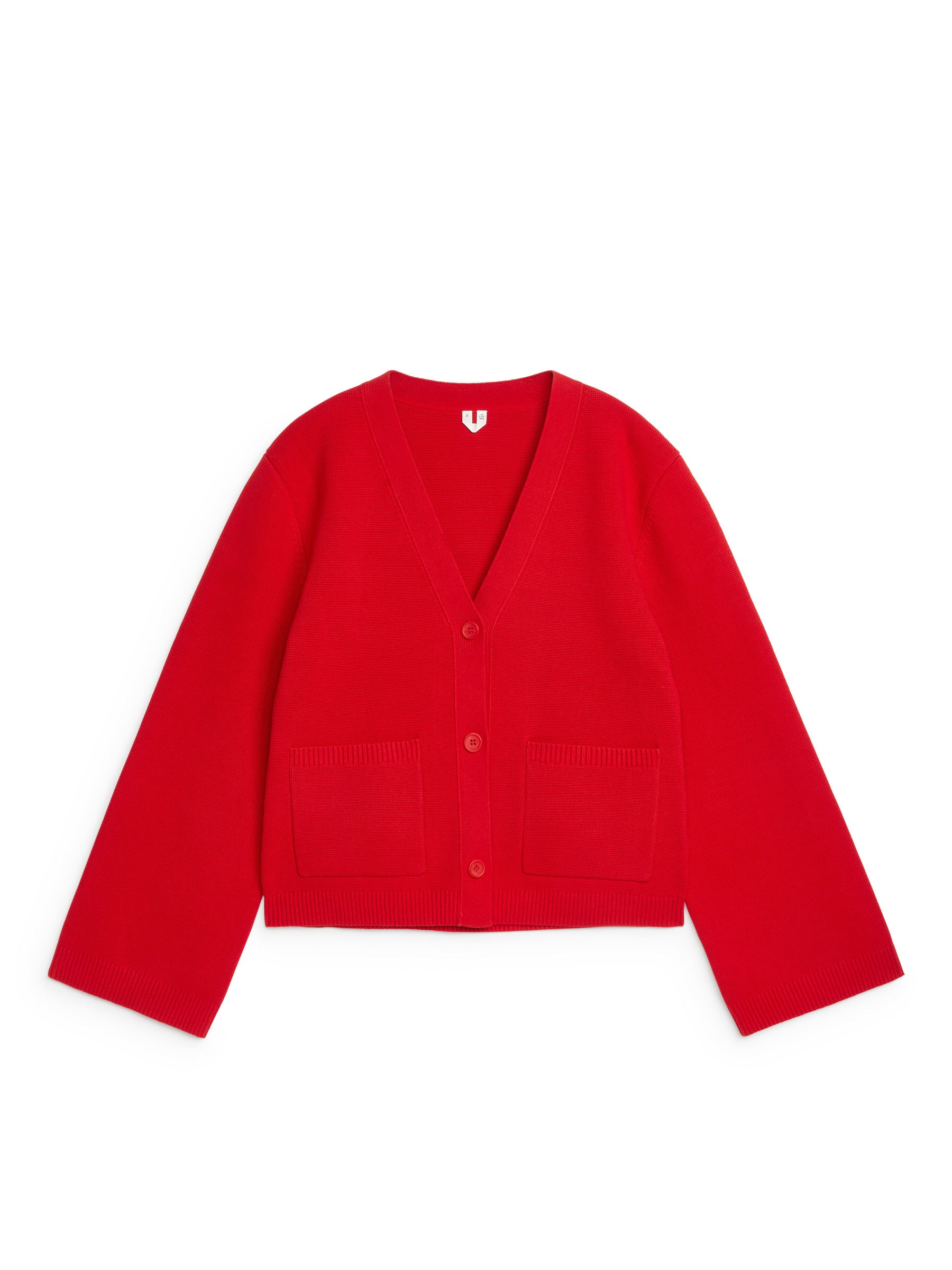 Strickjacke aus Baumwolle-Rot-6898