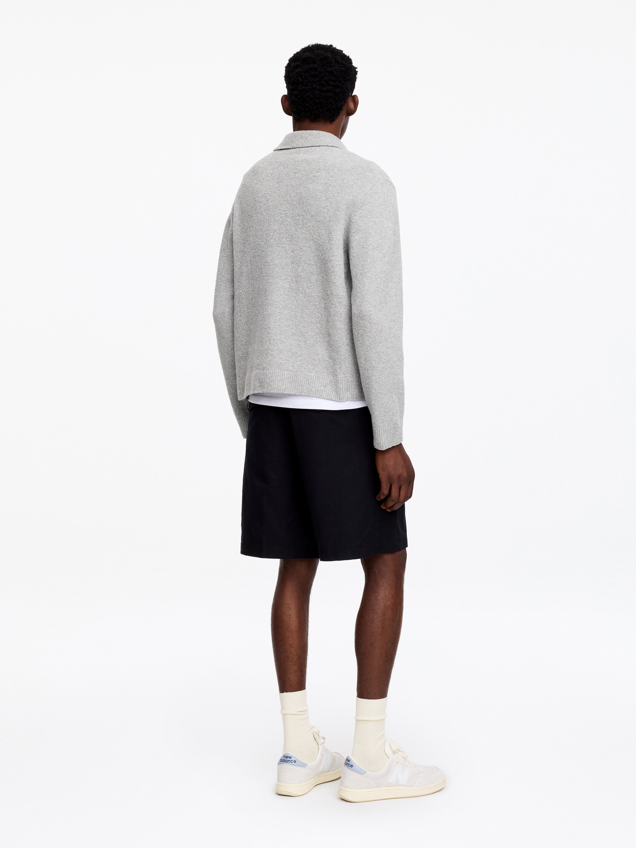 Polo de punto en mezcla de algodón - Gris - Corte relajado - Men - StillMedia/Lookbook - 5