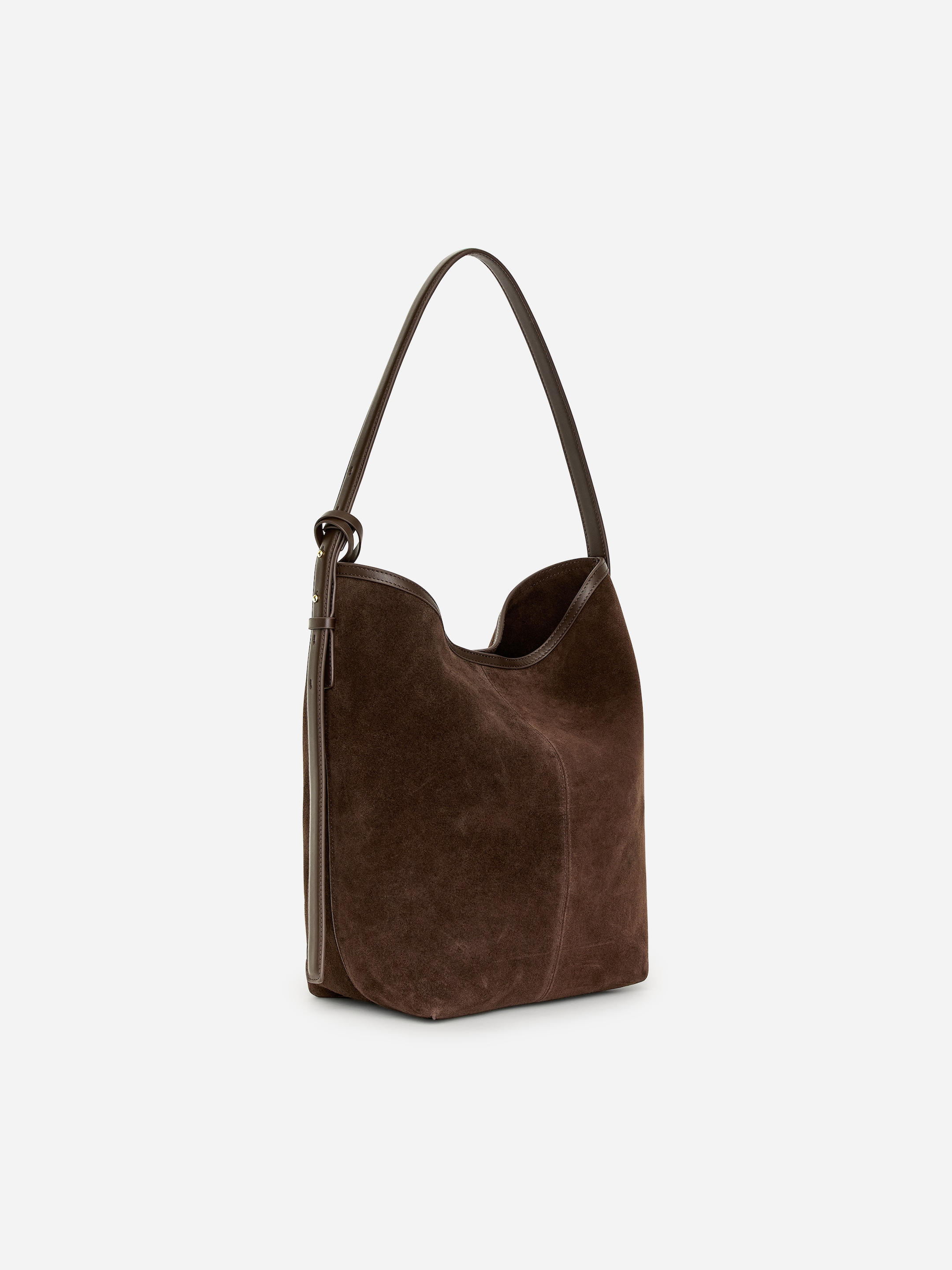Split Suede Bucket Tote - Brown - Women - StillMedia/DescriptiveStillLife - 2