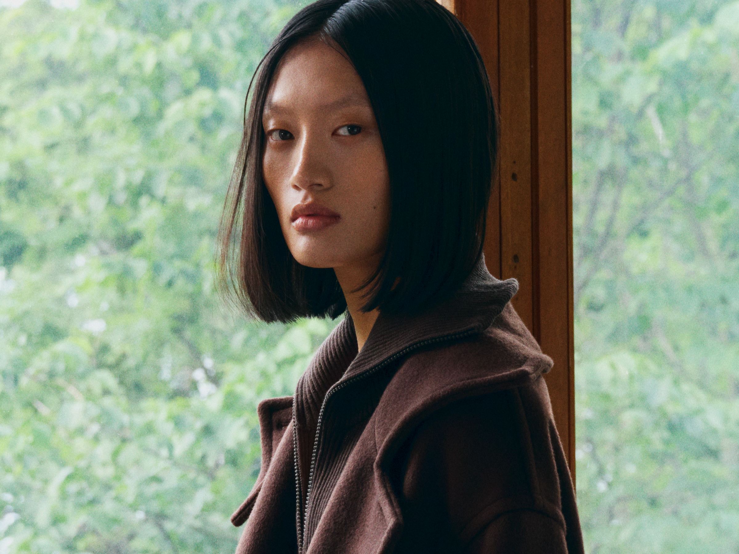 Wool-Blend Funnel-Neck Coat - Burgundy - Oversized - Women - StillMedia/Environmental - 1