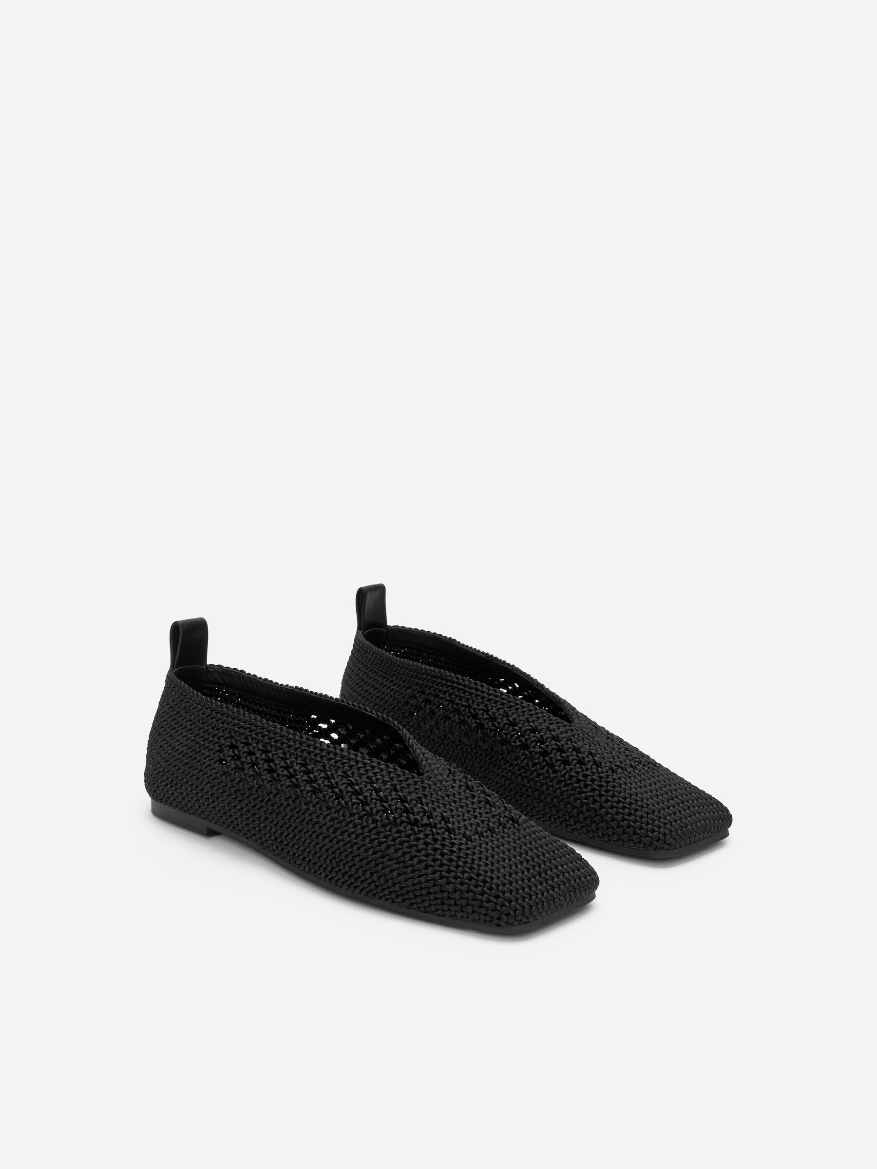 Knitted Ballerina Flats - Black - Women - StillMedia/DescriptiveStillLife - 6