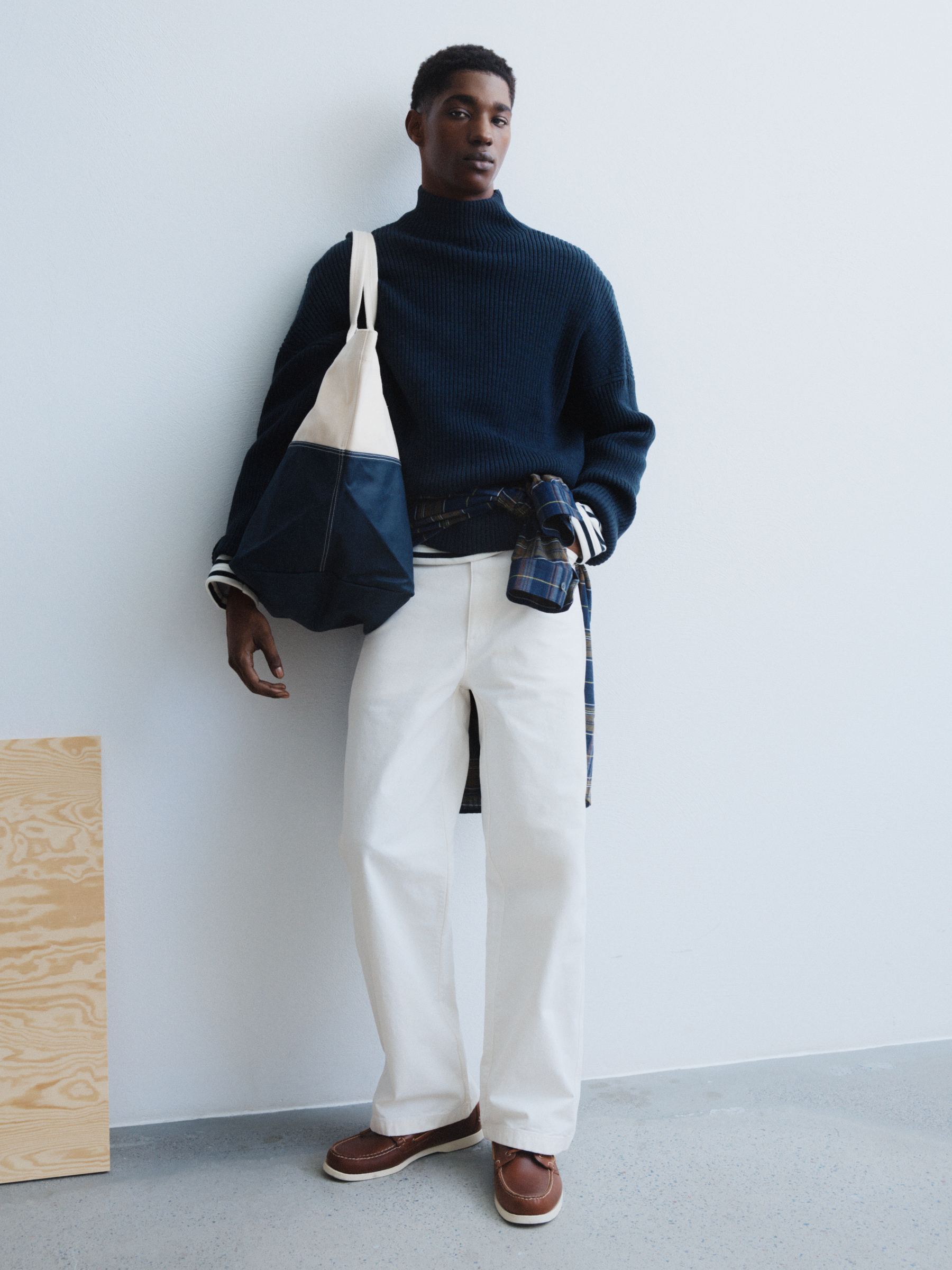 Relaxed Canvas Trousers - Off White - Relaxed fit - Men - StillMedia/Environmental - 1