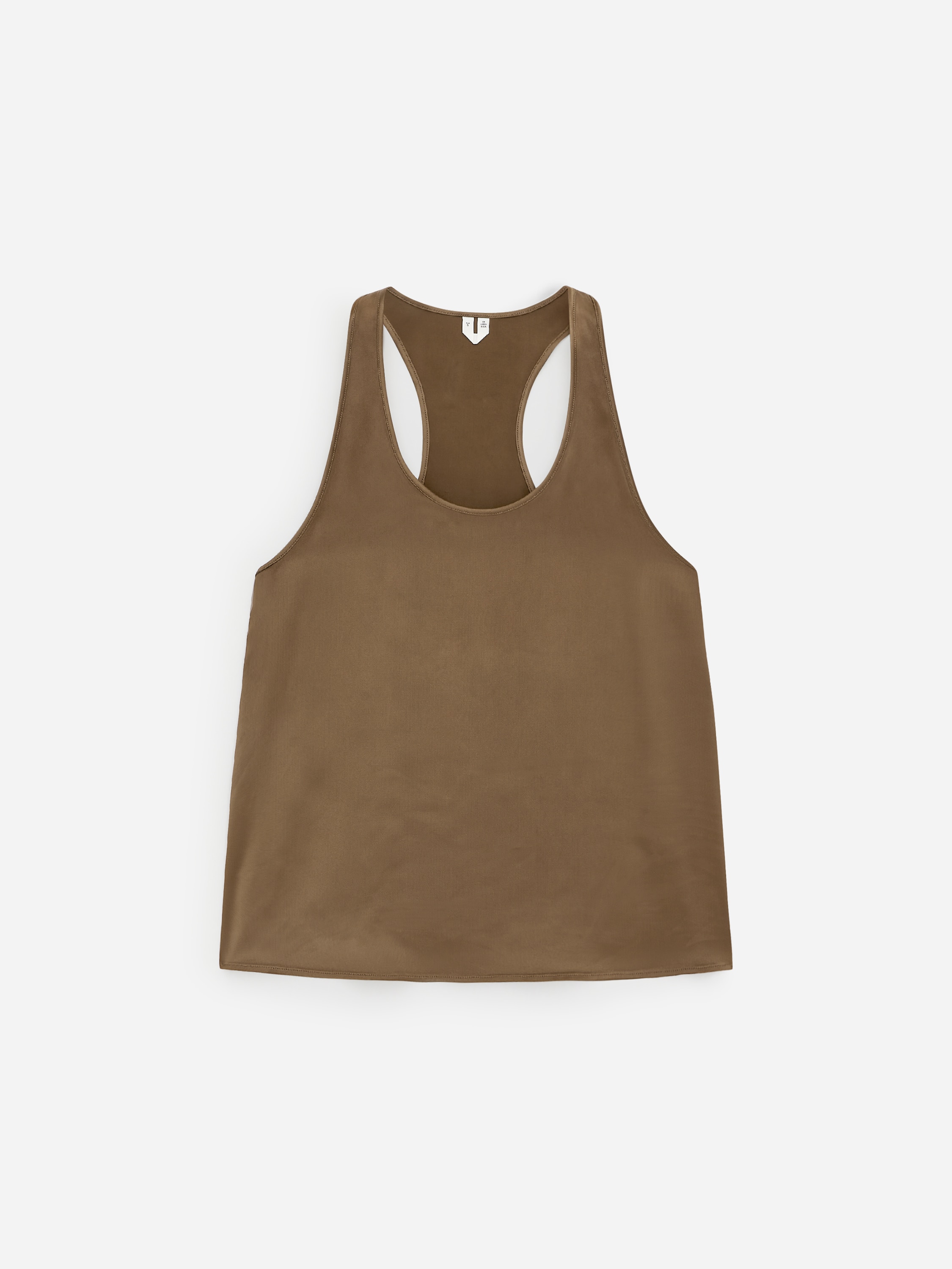 Sporty satintop - Brun/Råhvid/Sort