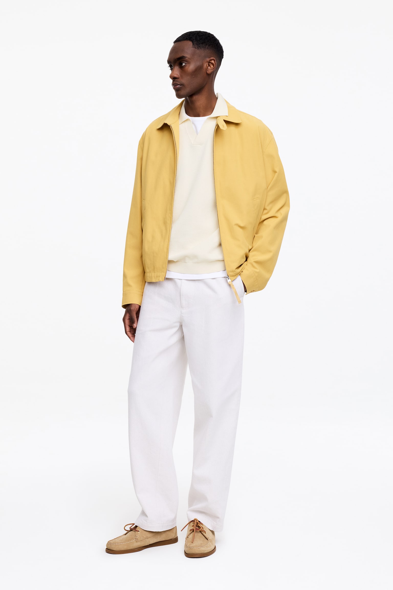 Polo shirt med textur - Off-white/Mörkblå/Mintgrön - 5