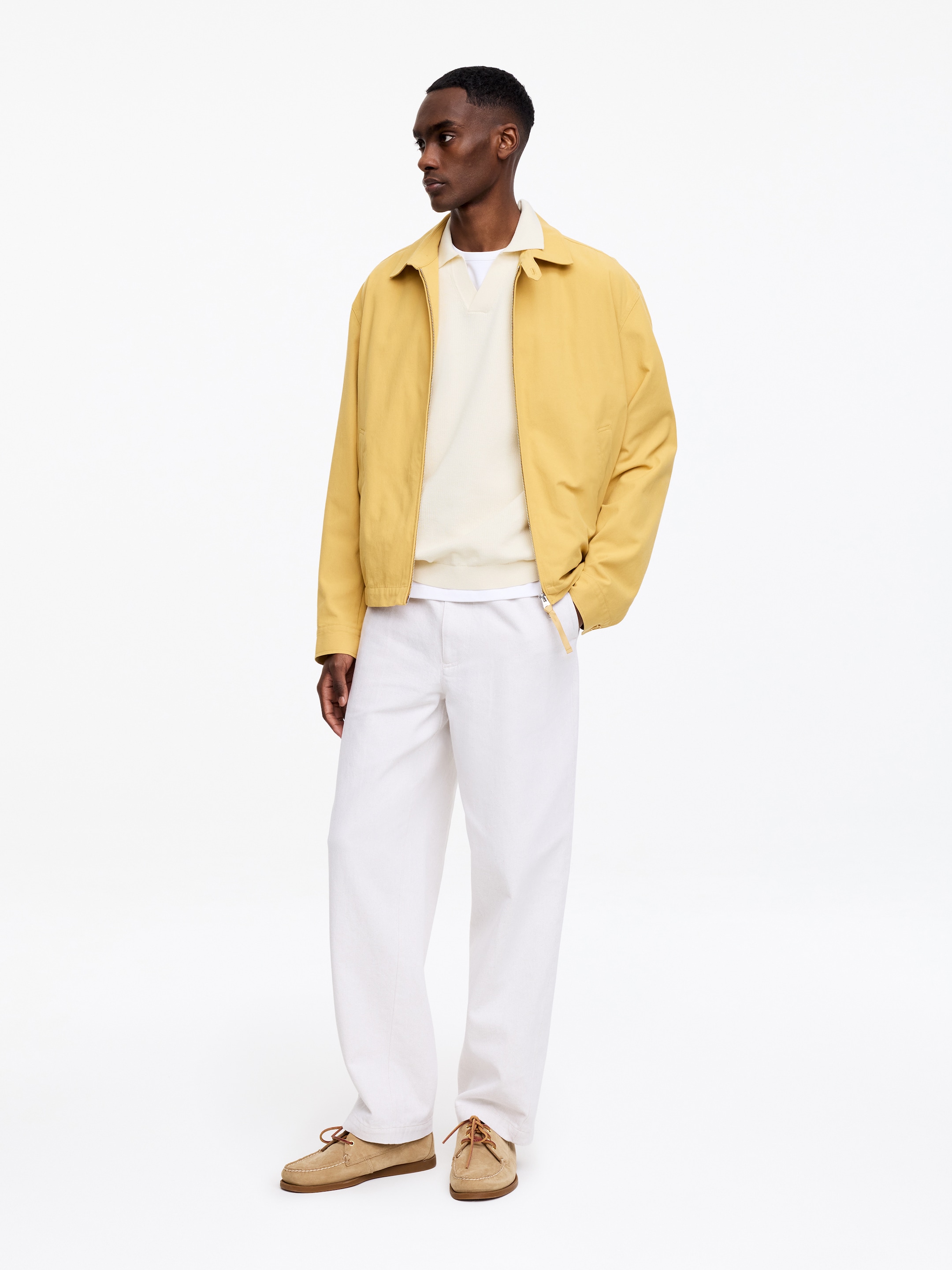 Polo shirt med textur - Off-white - Regular fit - Men - StillMedia/Lookbook - 4