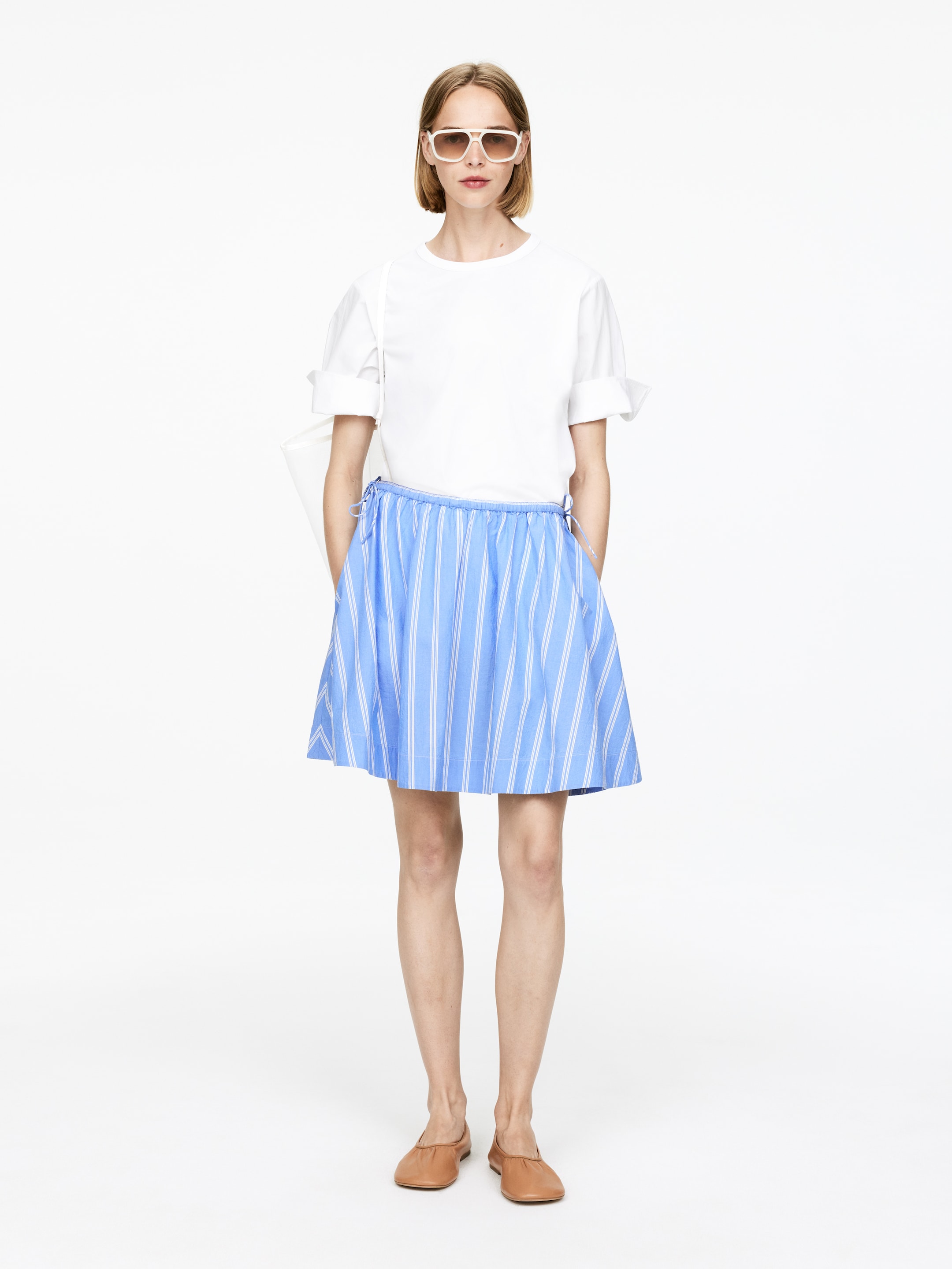 Größeres Bild anzeigen: Minirock aus Baumwolle - Blau/Weiß - Ladies | H&M AT 1