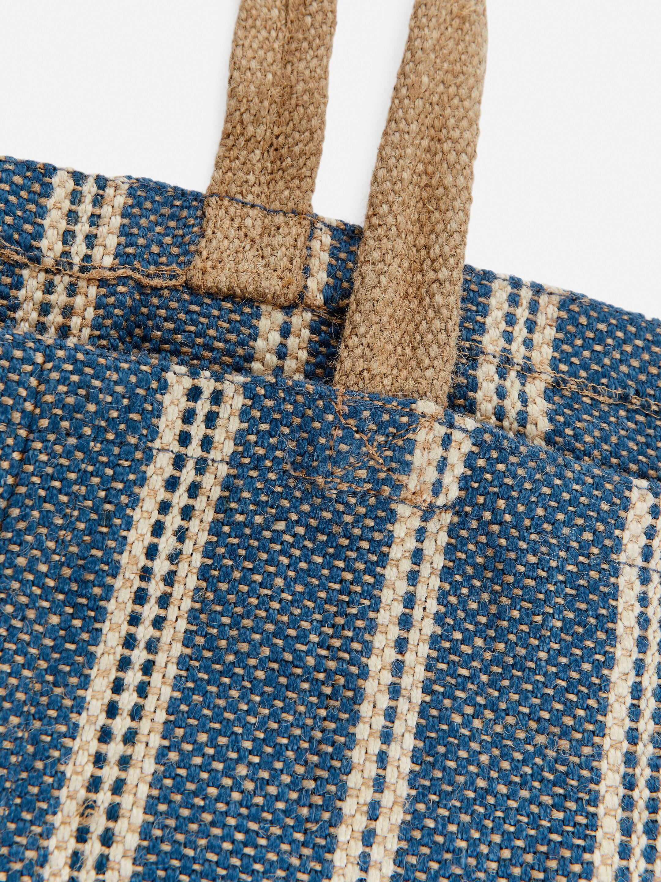 View larger image: Large Jute Tote - Blue/Beige - Home All | H&M GB 3