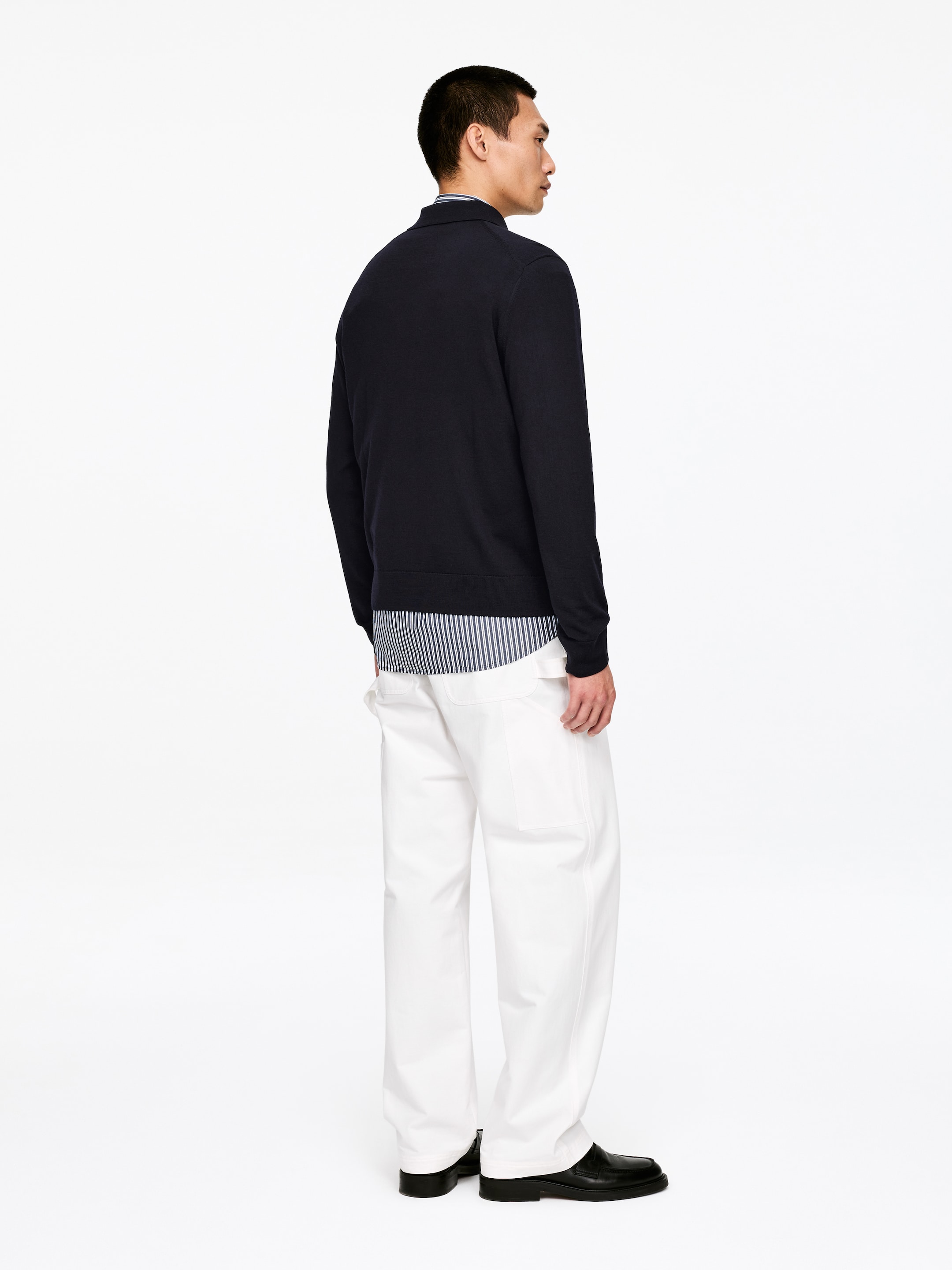 Polo en laine mérinos - Bleu foncé - Regular fit - Homme - StillMedia/Lookbook - 53