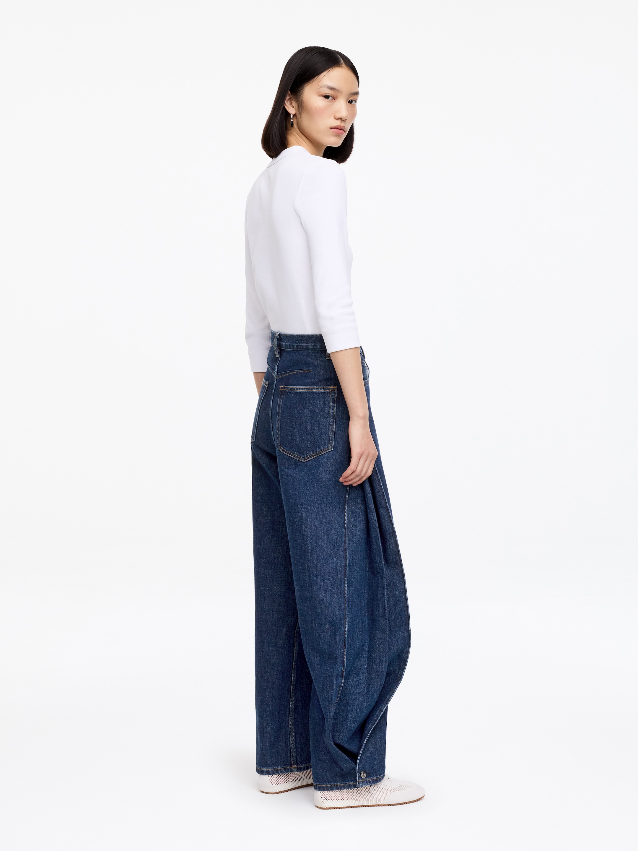 Jeans con gamba dal taglio curvo - Blu scuro - Regular fit - Women - StillMedia/Lookbook - 5