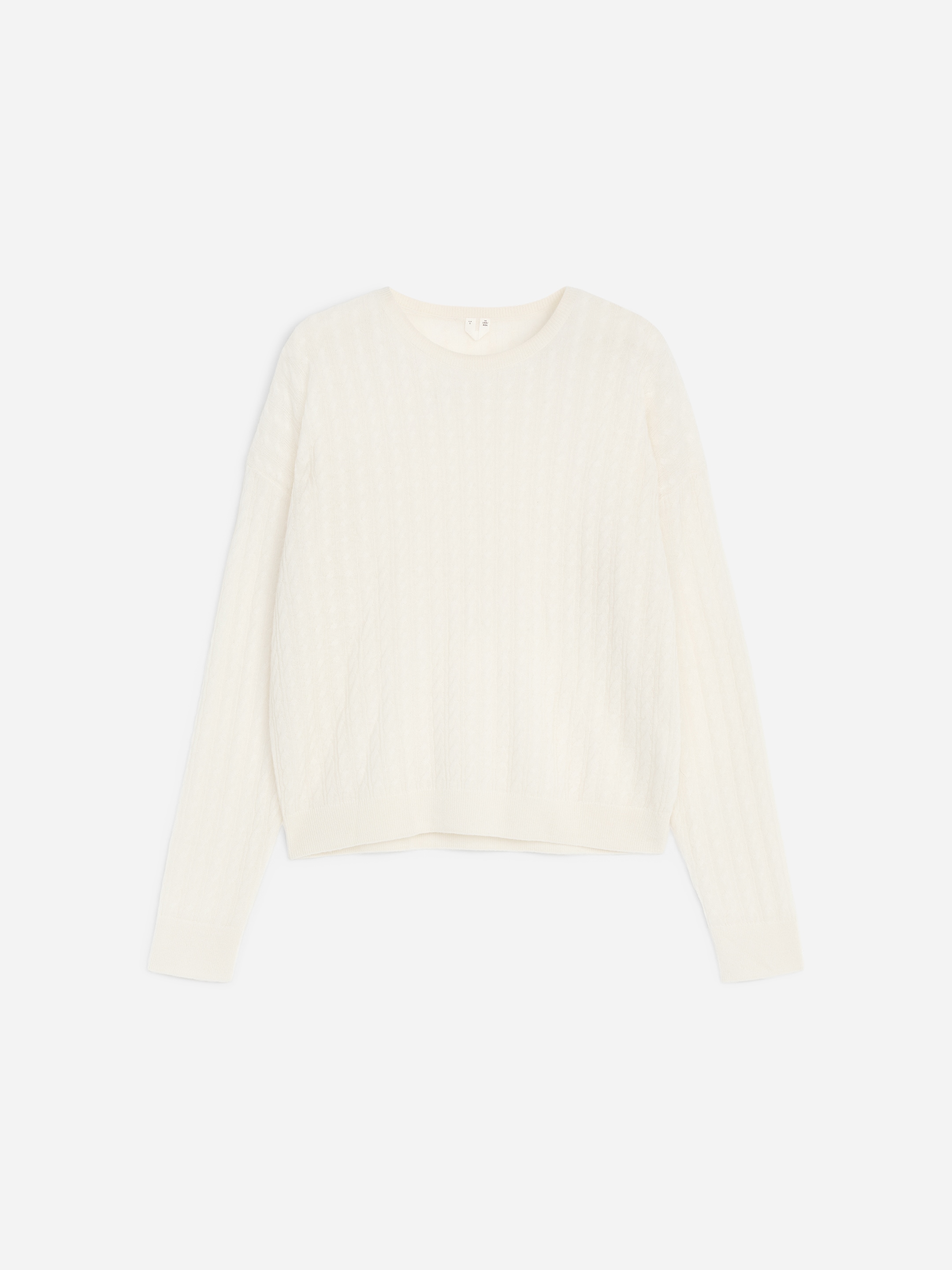 Pure Cashmere Cable-Knit Jumper-#EDE9D7-19961