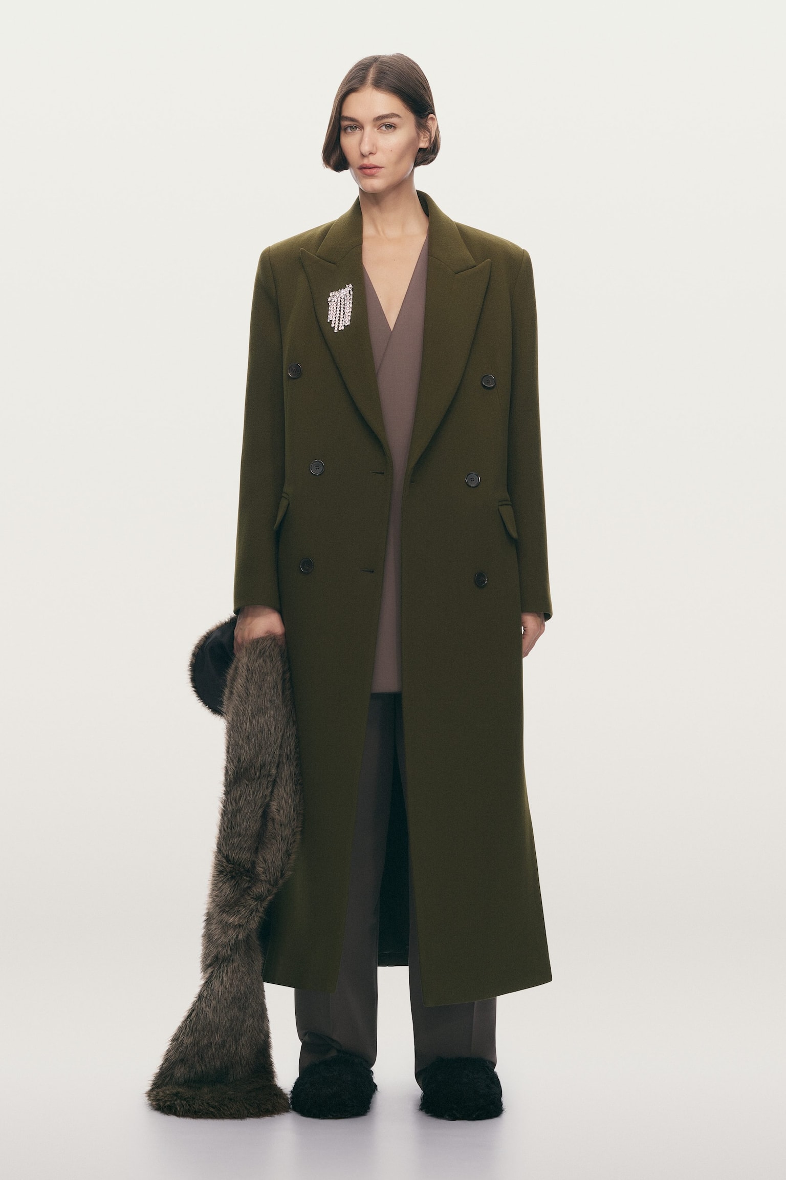 Habitvest i uldblend - Mørk gråbrun - 6