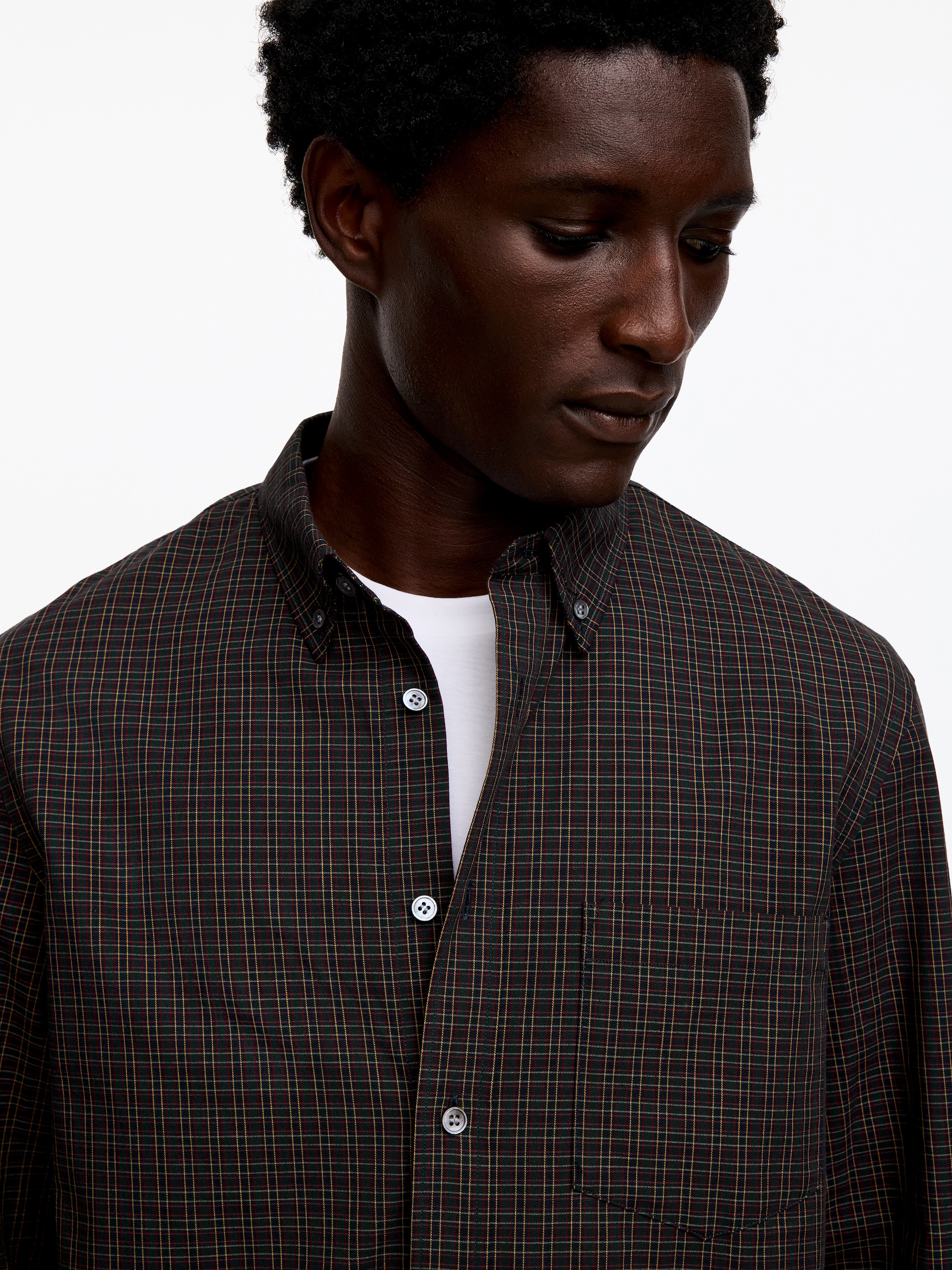 Chemise classique en sergé - Bleu foncé/Carreaux - Regular fit - men - StillMedia/Lookbook - 4