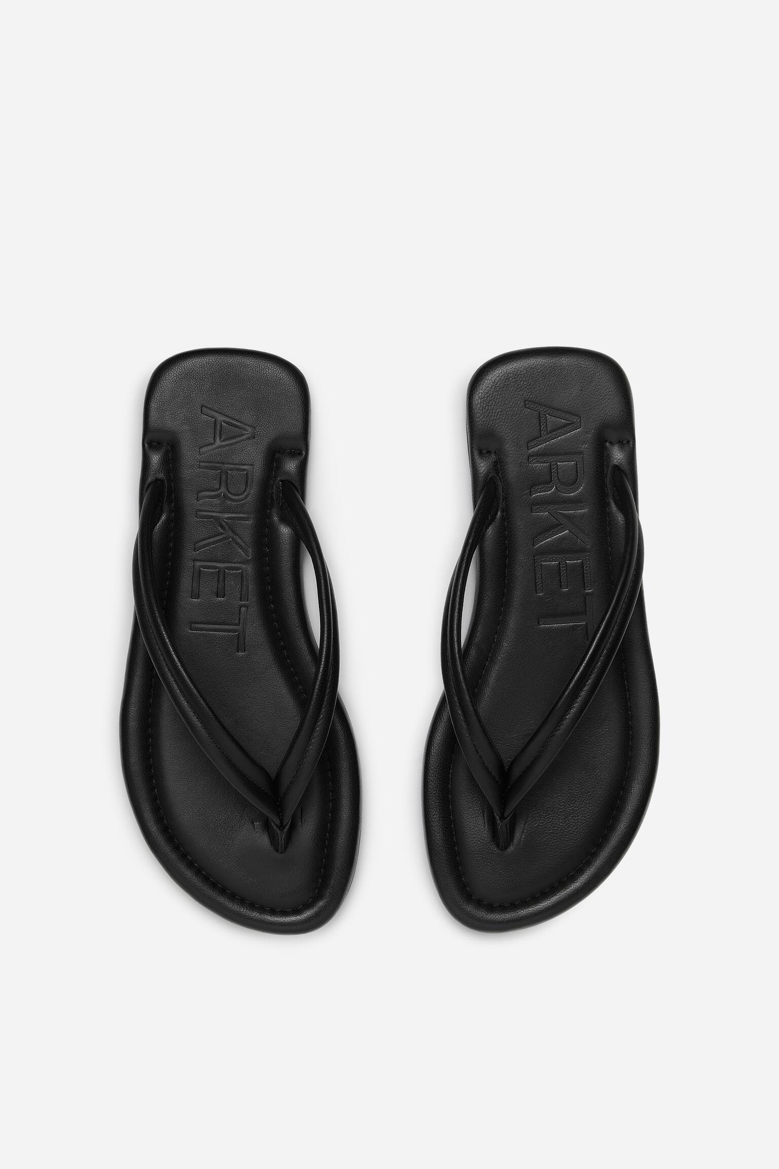Flip-Flop aus Leder -Schwarz - 4