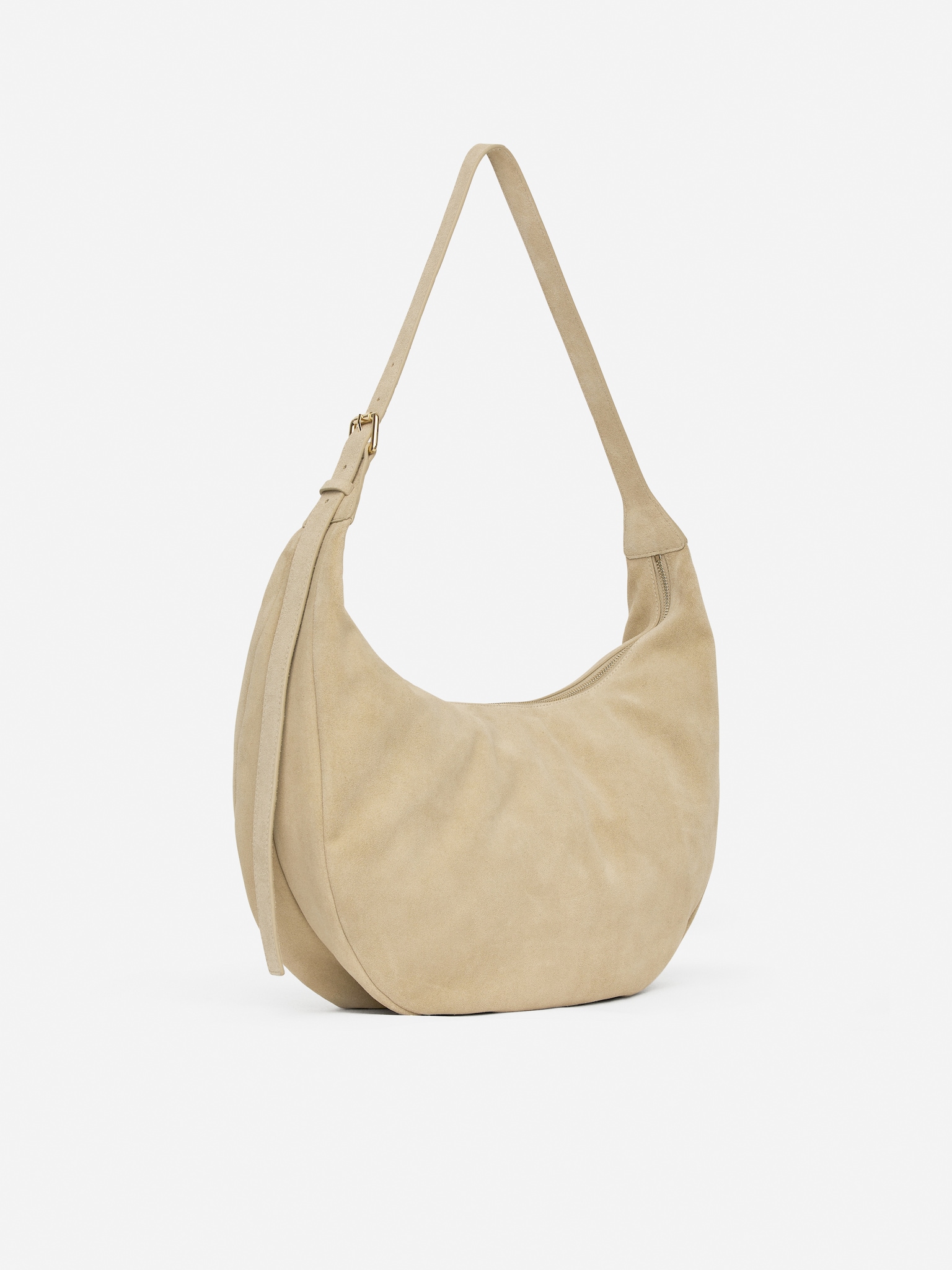 Veloursledertasche - Beige - 4