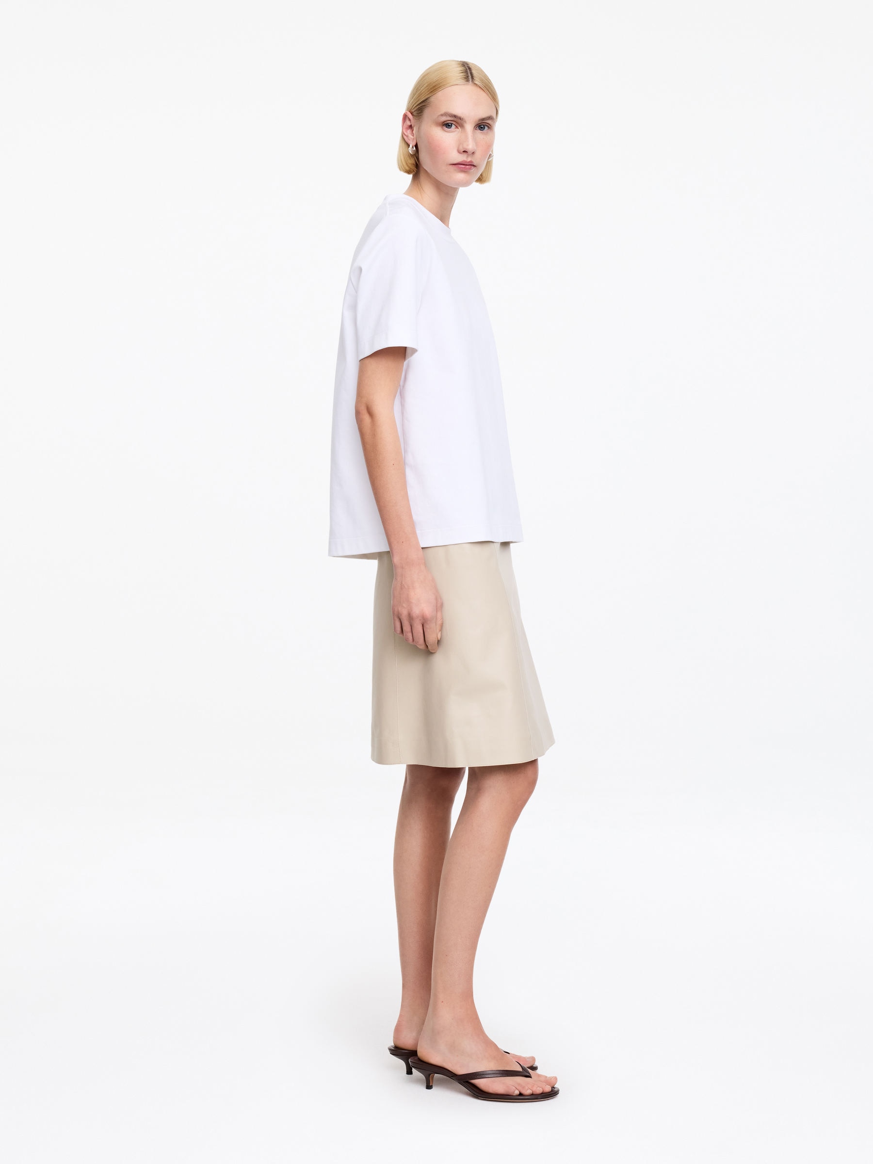 Leather Skirt - Off White - Regular fit - Women - StillMedia/Lookbook - 5