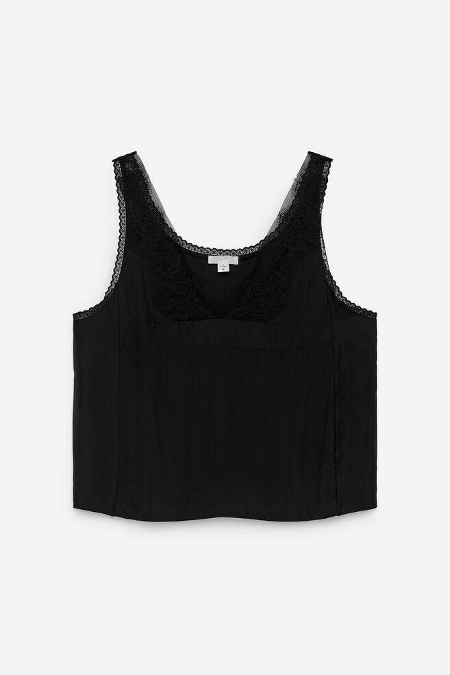 Lace-Detail Top - Black - 1