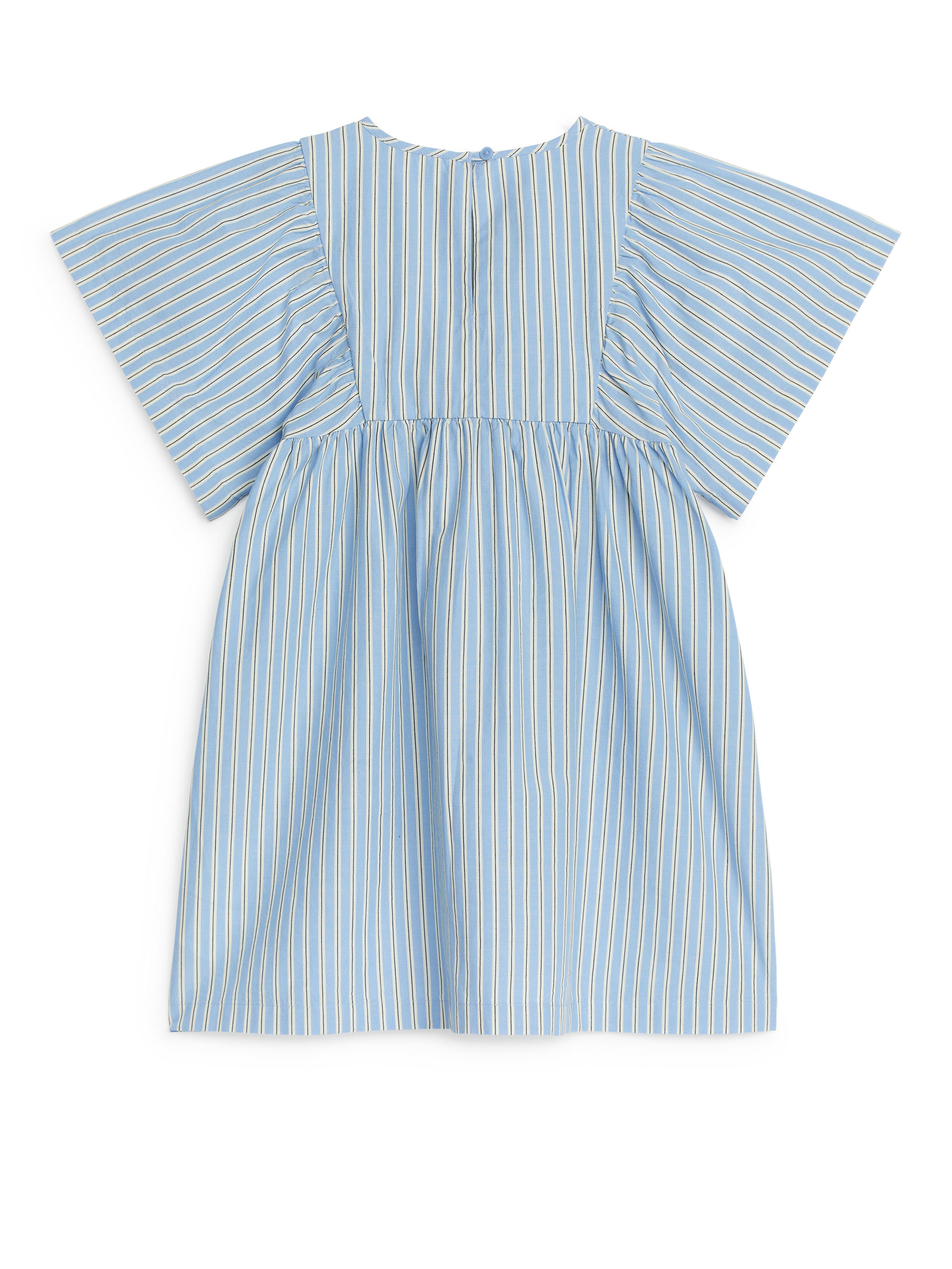 Kleid aus Baumwoll-Popeline - Hellblau/Streifen - Oversize - Kinder - StillMedia/DescriptiveStillLife - 1