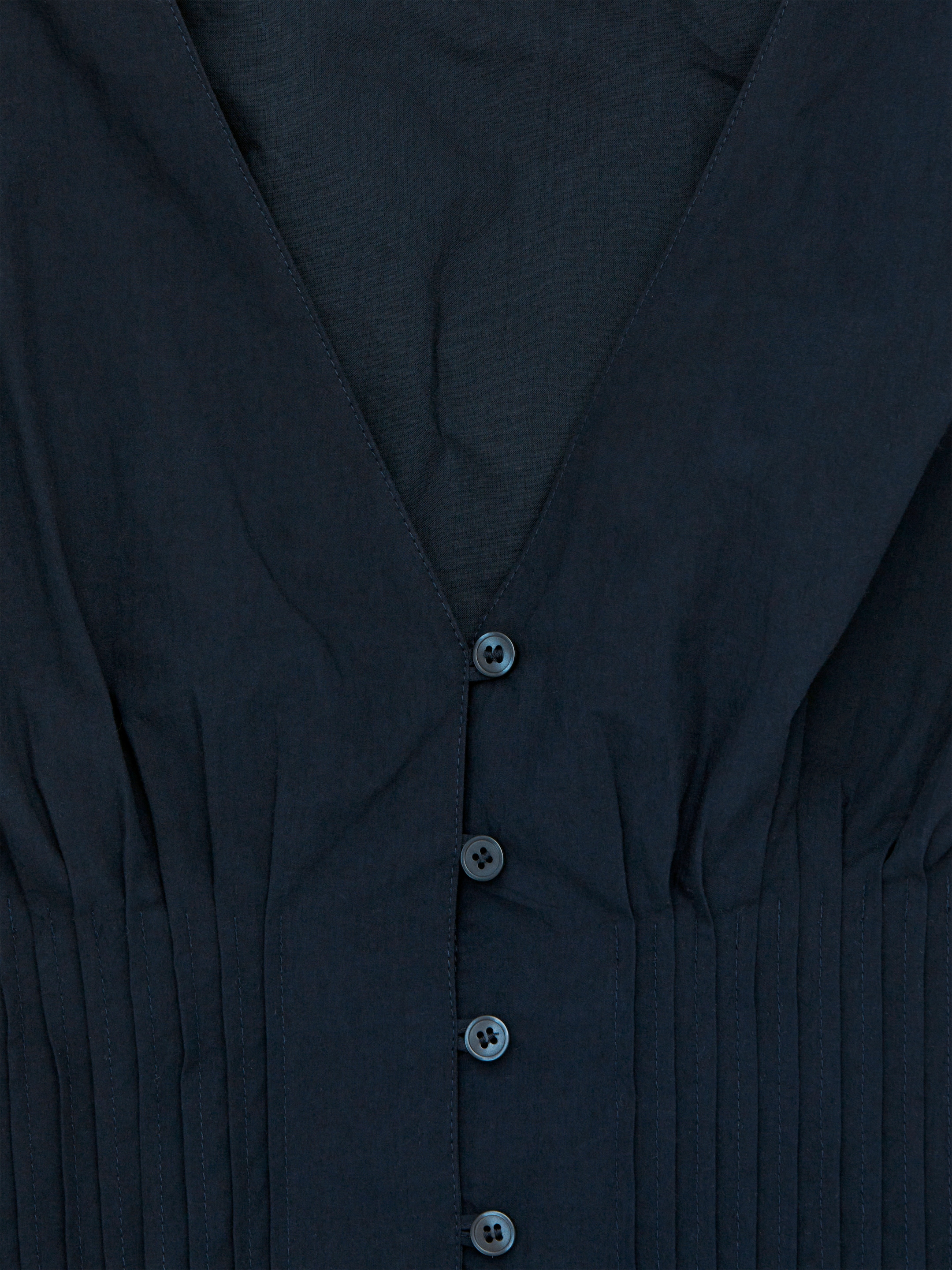 Bubble-Hem Pintuck Top - Dark Blue - Slim fit - Women - StillMedia/DescriptiveDetail - 1