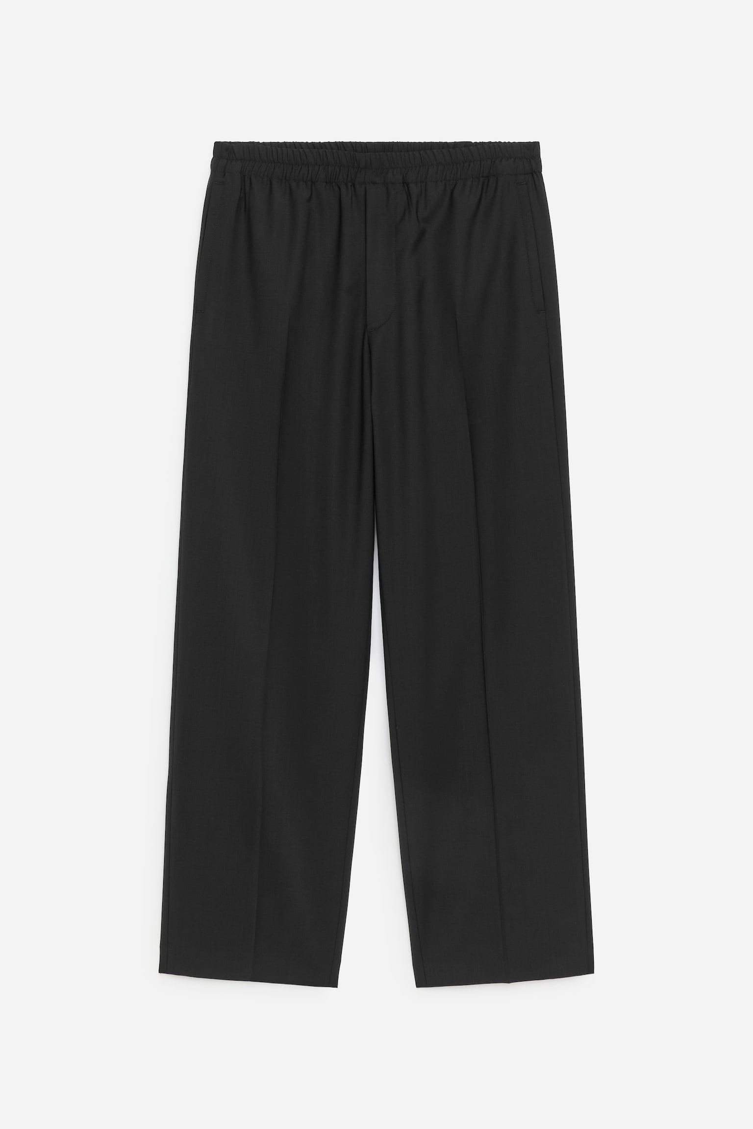 Wijde broek met elastische tailleband - Zwart/Taupe - 2