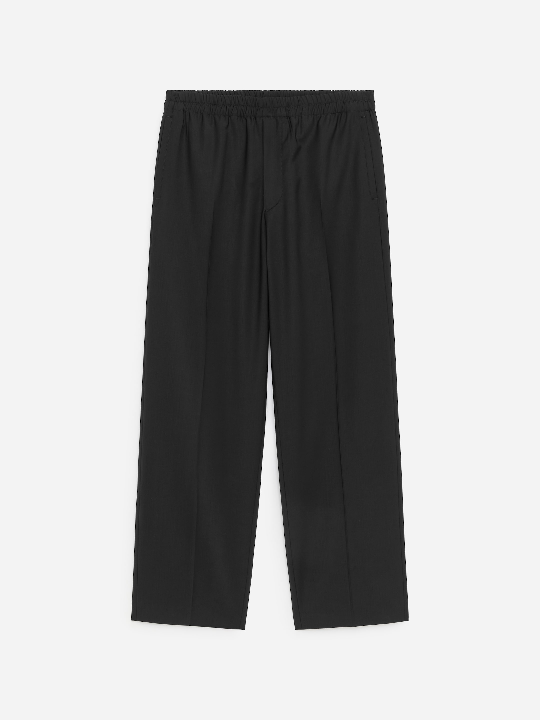 Wide Pull-On Trousers-Black-18968