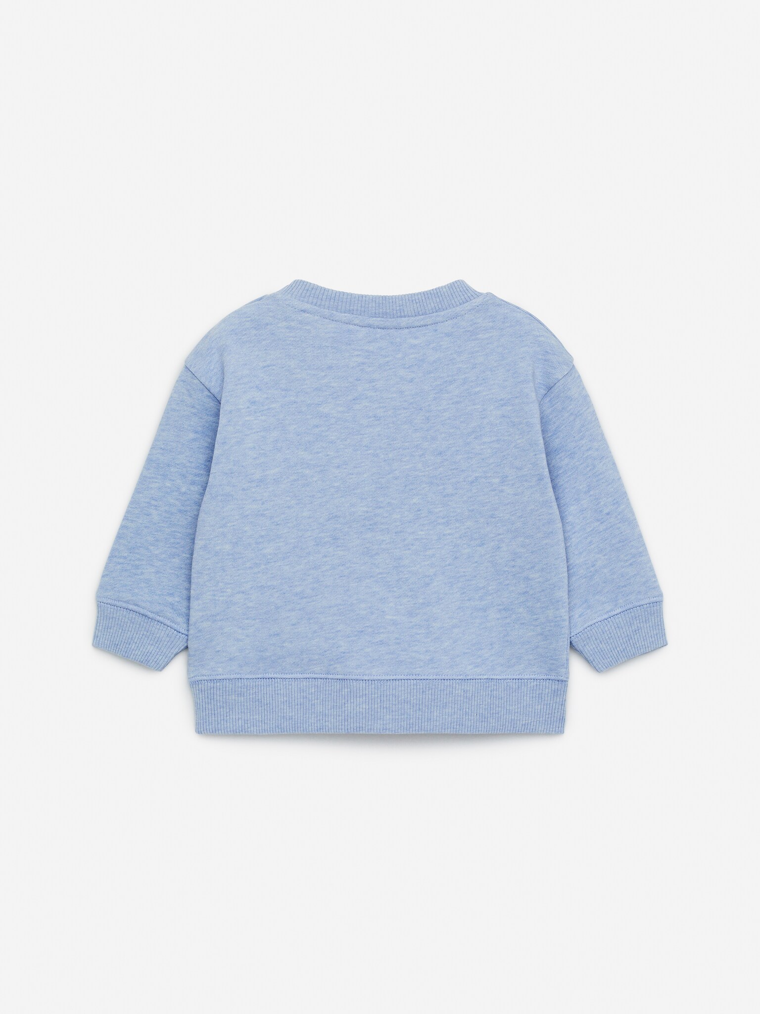 Sweat en coton - Bleu clair chiné - 3