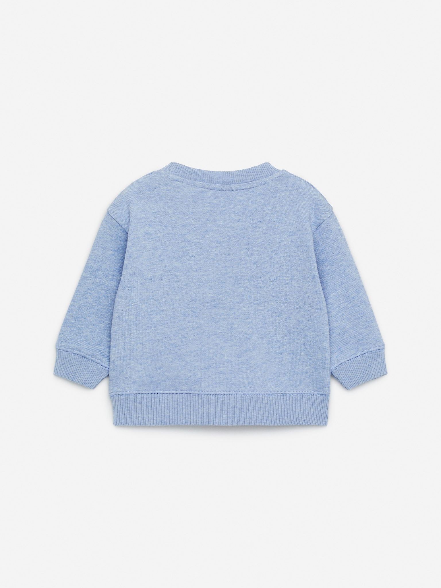 Sweat en coton - Bleu clair chiné - 3