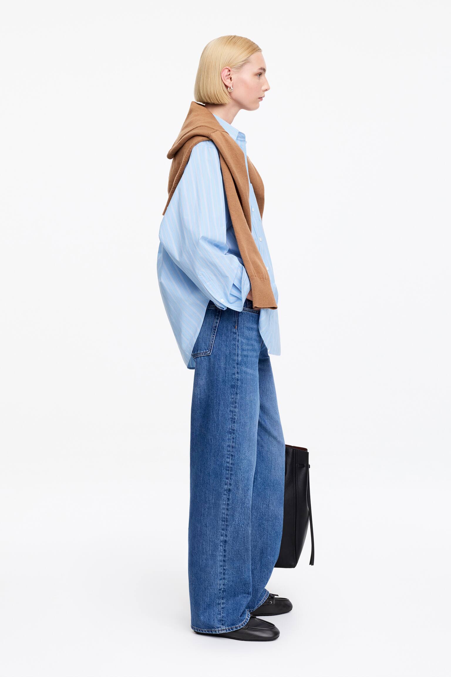 Skjorta i bomull - Ljusblå/randig/Brun/vit - 5