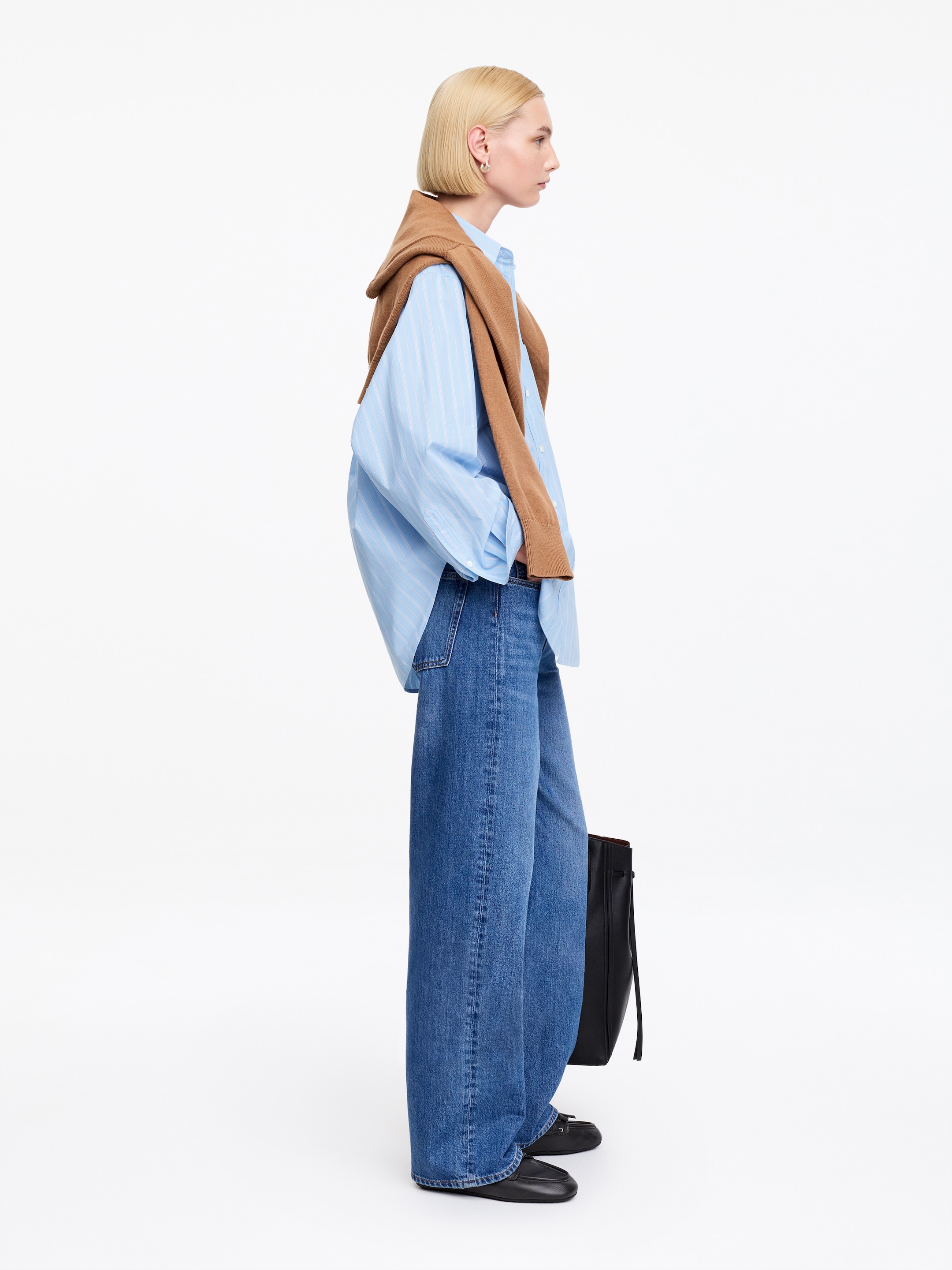 Cotton Shirt - Light Blue/Striped - Regular fit - Women - StillMedia/Lookbook - 6