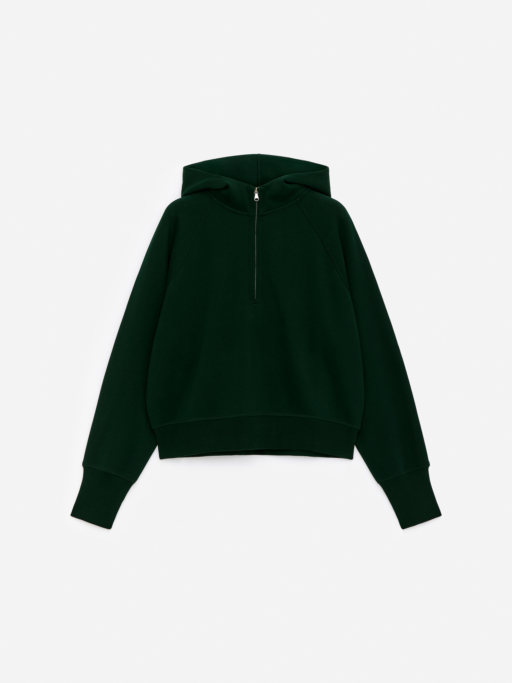 Half-Zip Hooded Sweatshirt-#384440-17380