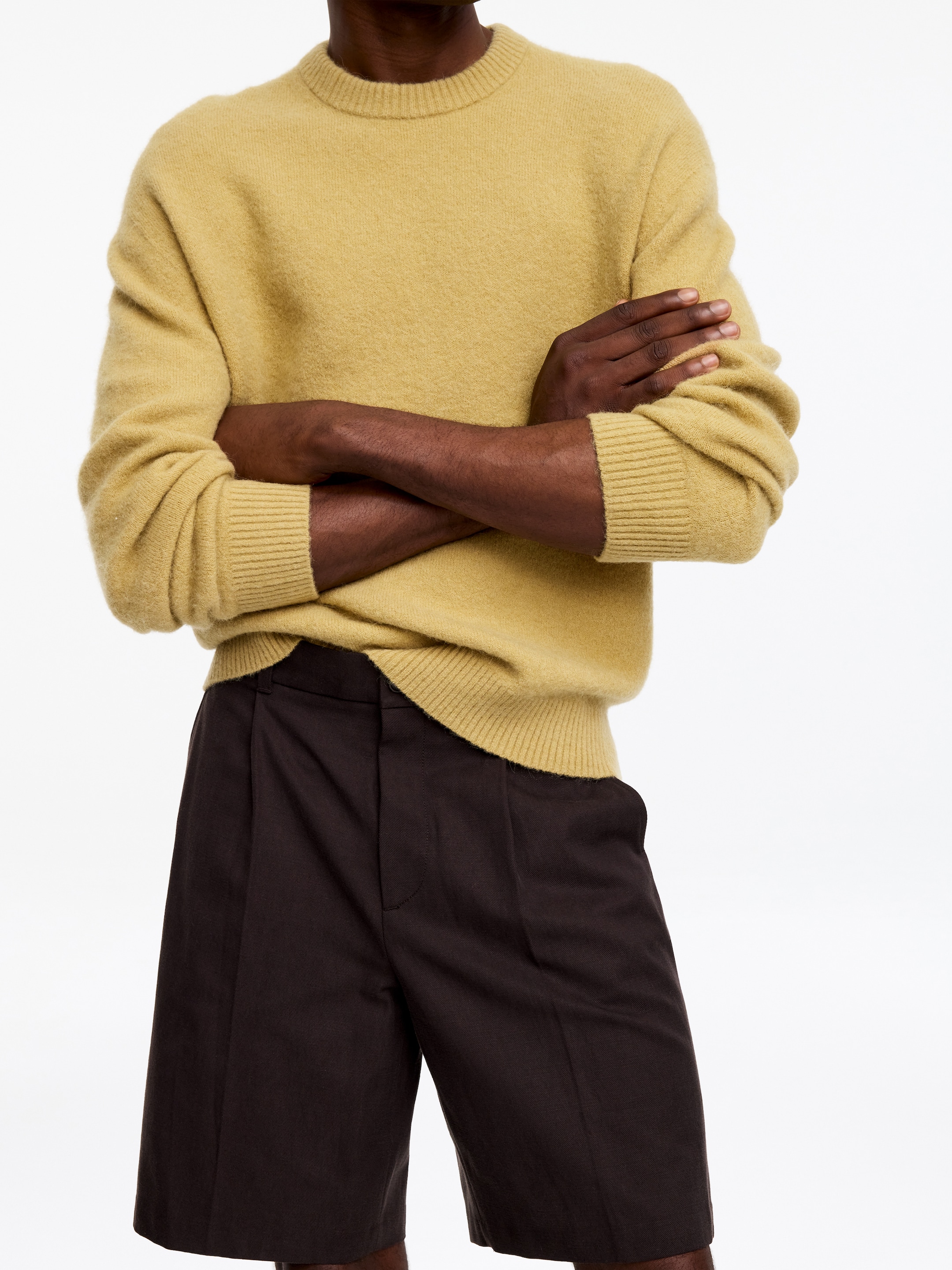Jersey en mezcla de lana merino y alpaca - Mostaza - Corte relajado - Men - StillMedia/Lookbook - 5