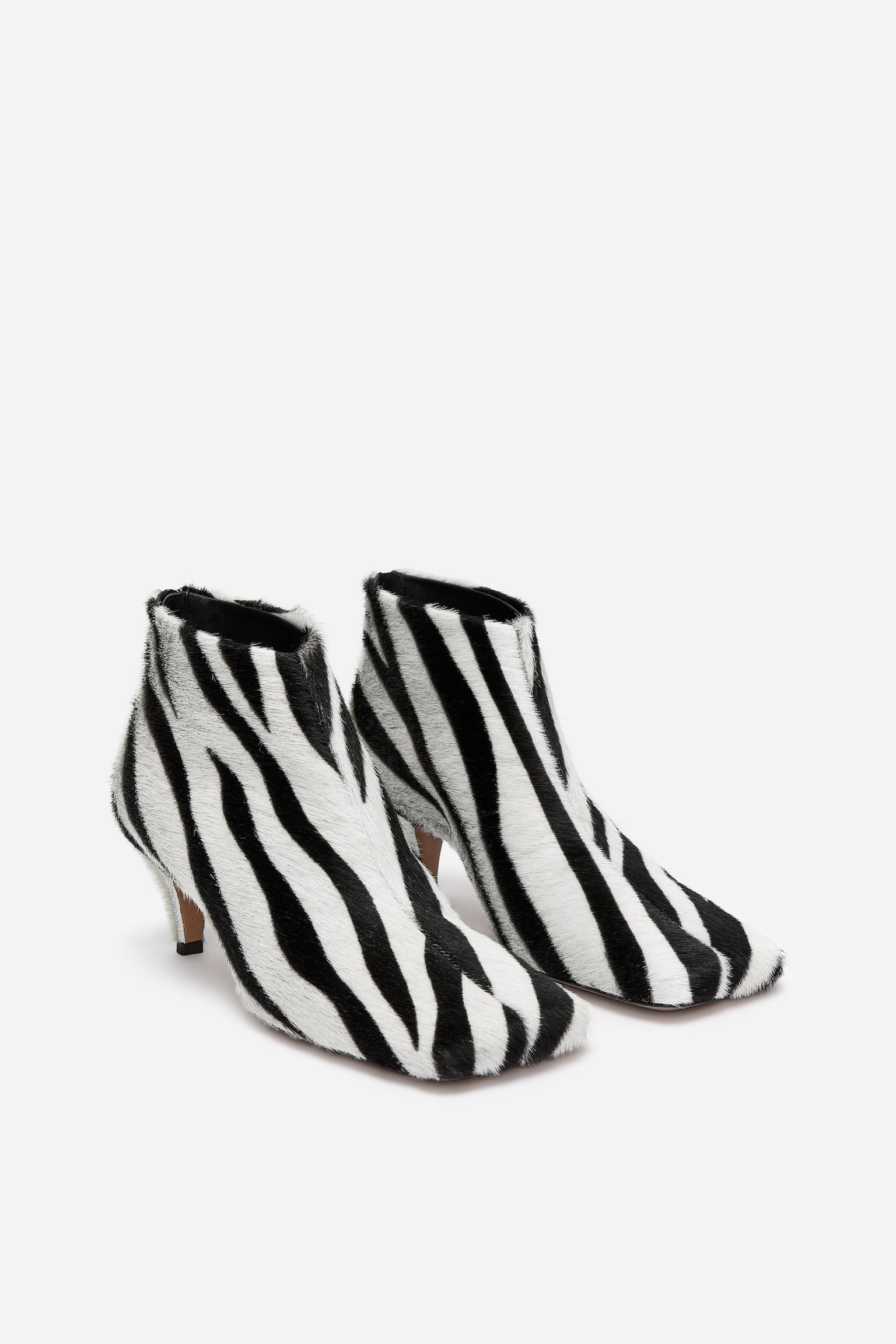 Buty za kostkę we wzór zebry - Biały/czarny/wzór pasków zebry - 6