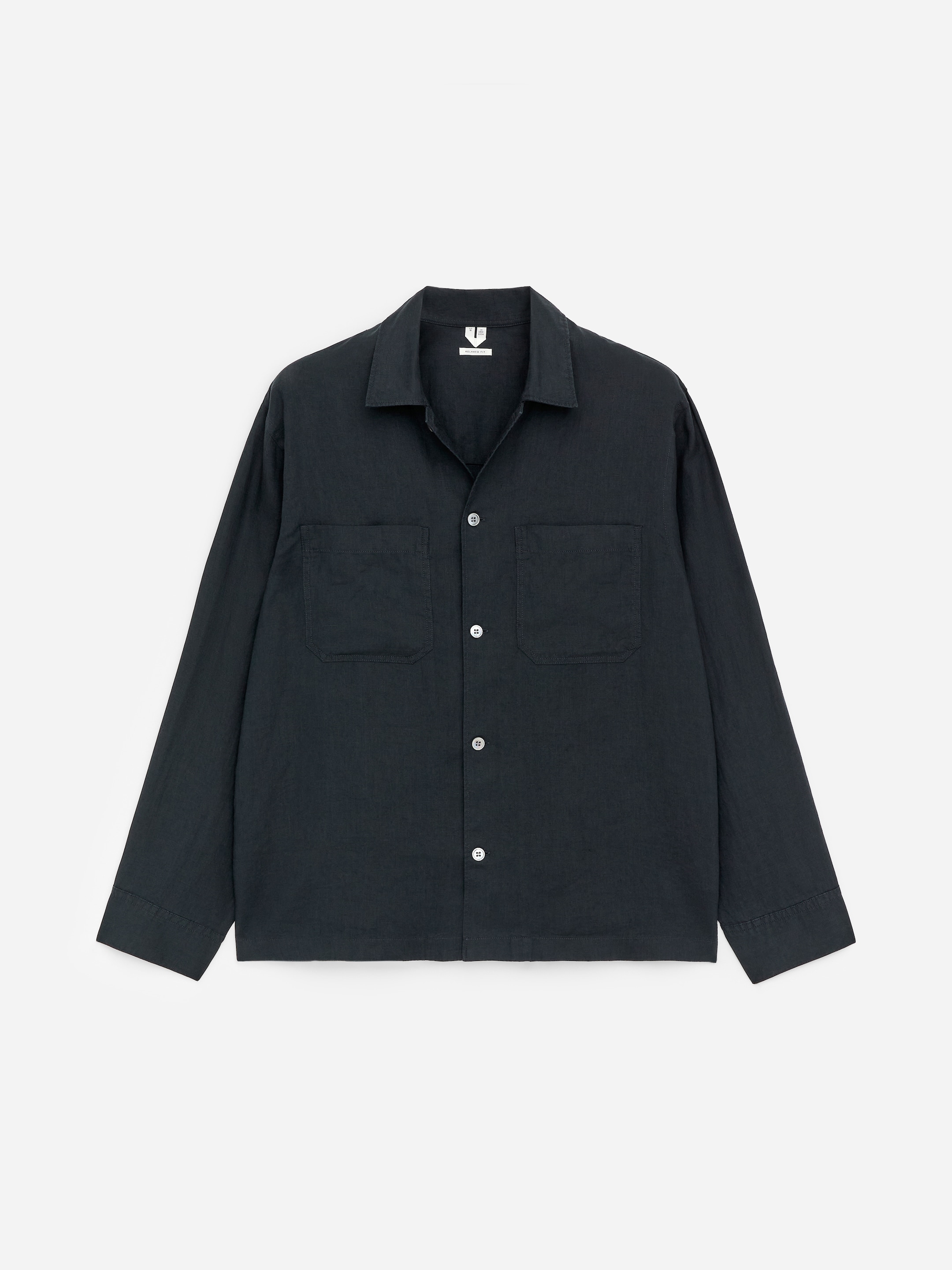 Relaxed Linen Shirt-Blue-18839