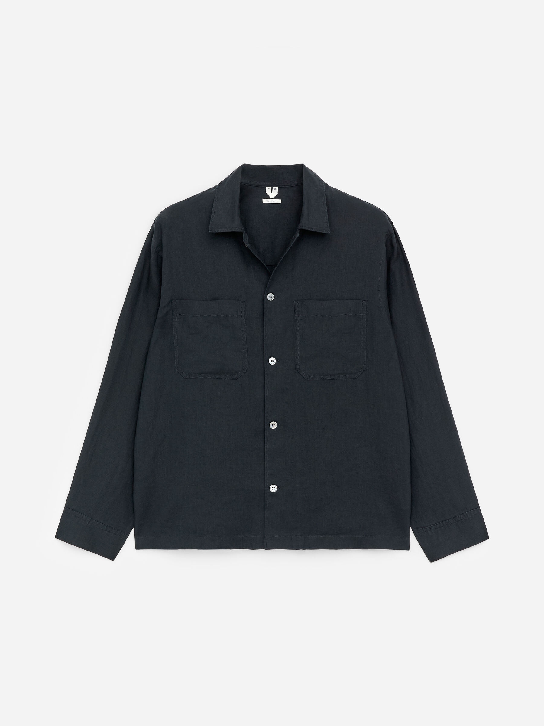 Relaxed Linen Shirt - Dark Blue - Loose fit - Men - StillMedia/DescriptiveStillLife - 1