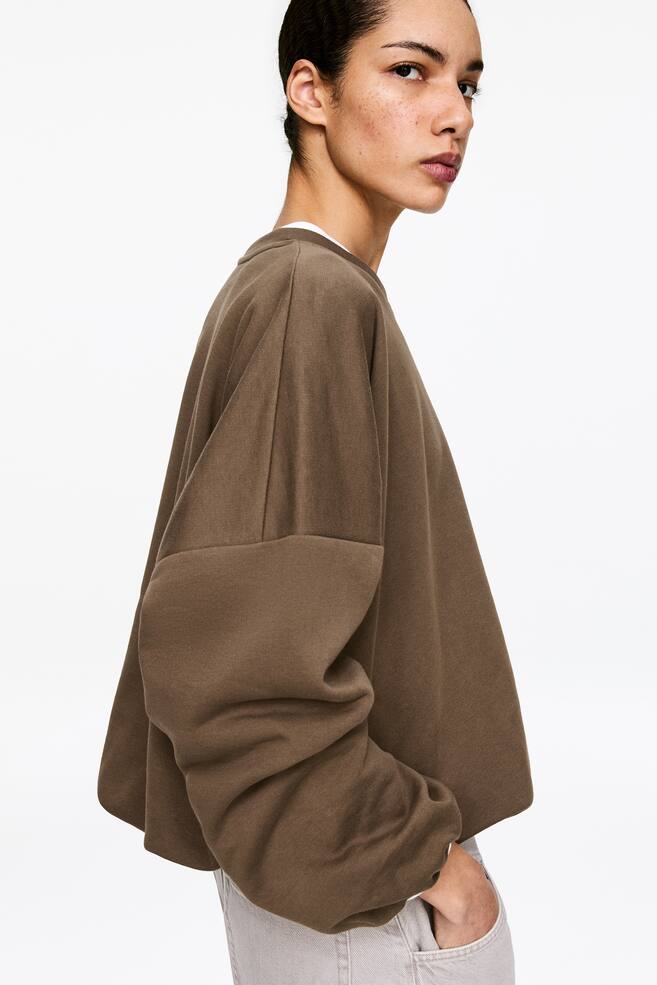 Sweatshirt mit Ballonschnitt-Braun - 6