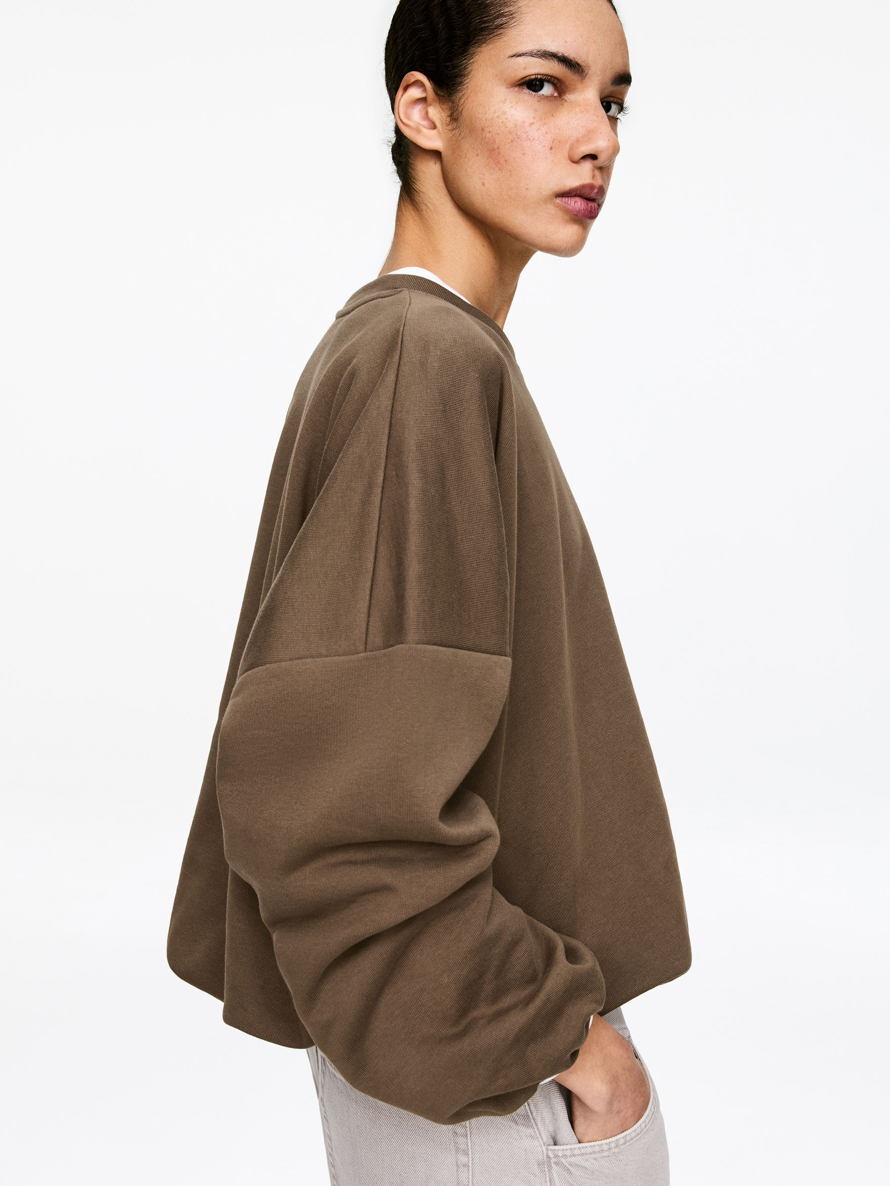 Balloon Sweatshirt - Brown - Regular fit - Women - StillMedia/Lookbook - 6