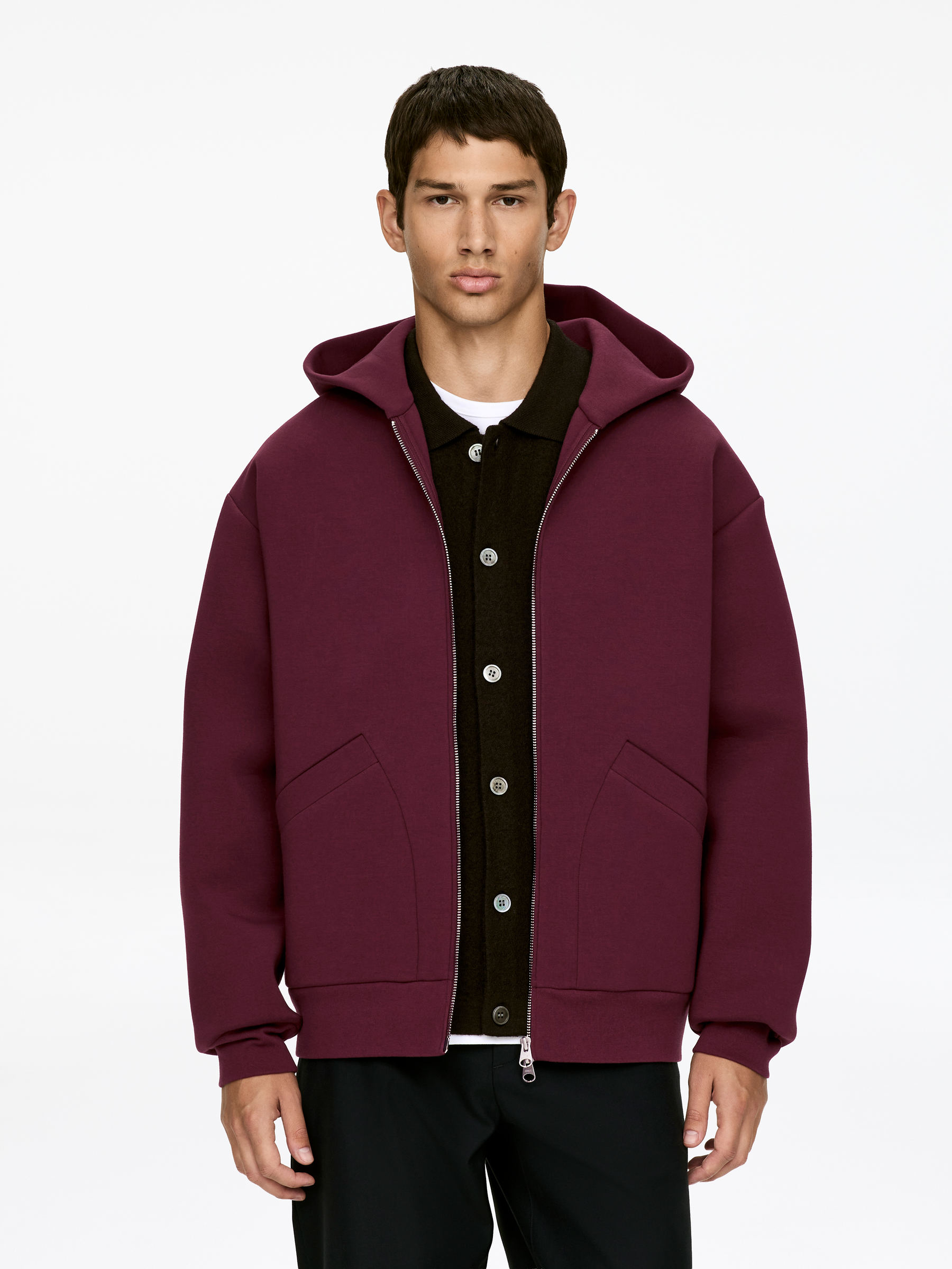 Scuba Zip Hoodie-#330F1A-16922