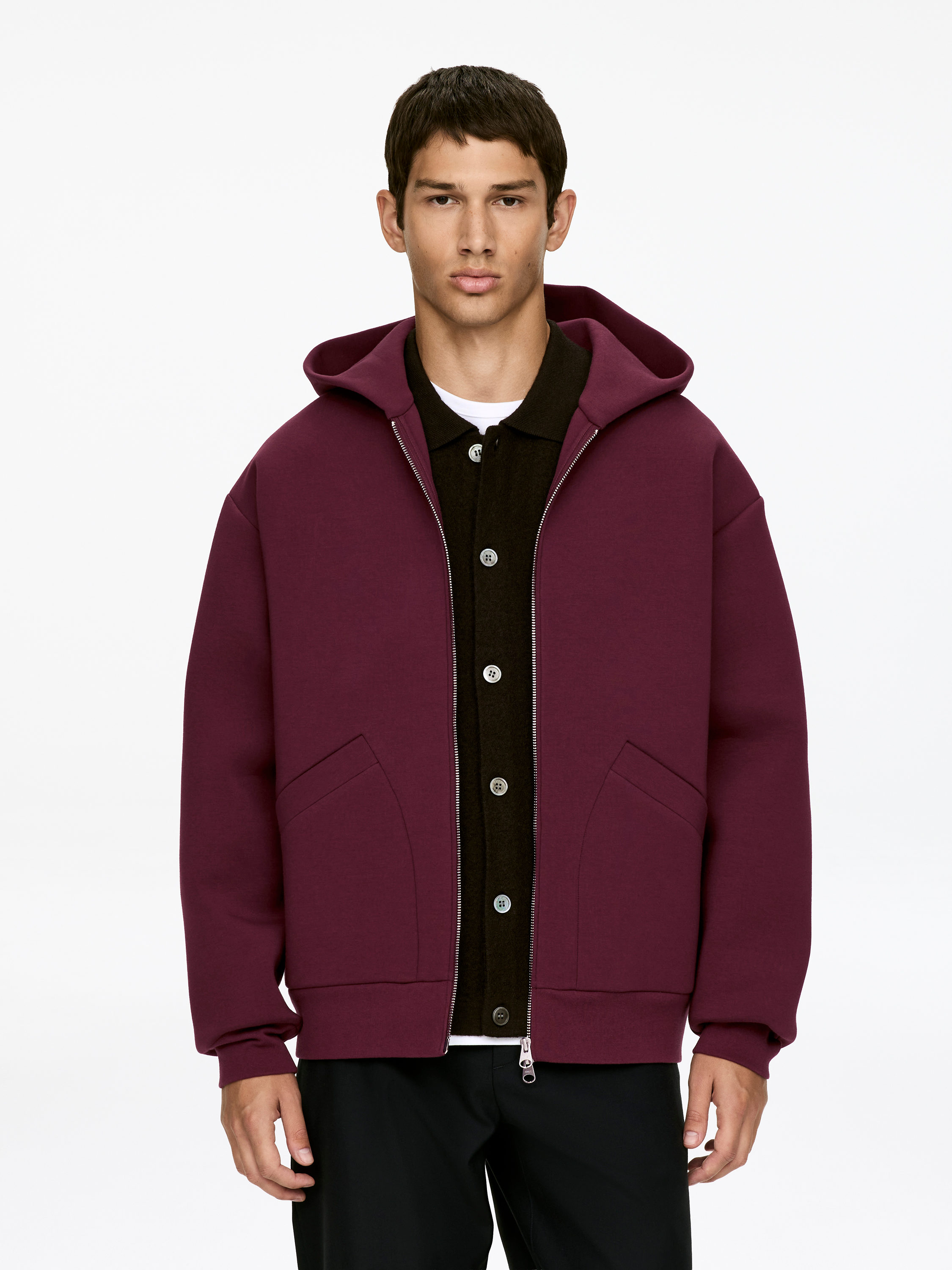 Scuba Zip Hoodie-#330F1A-16922