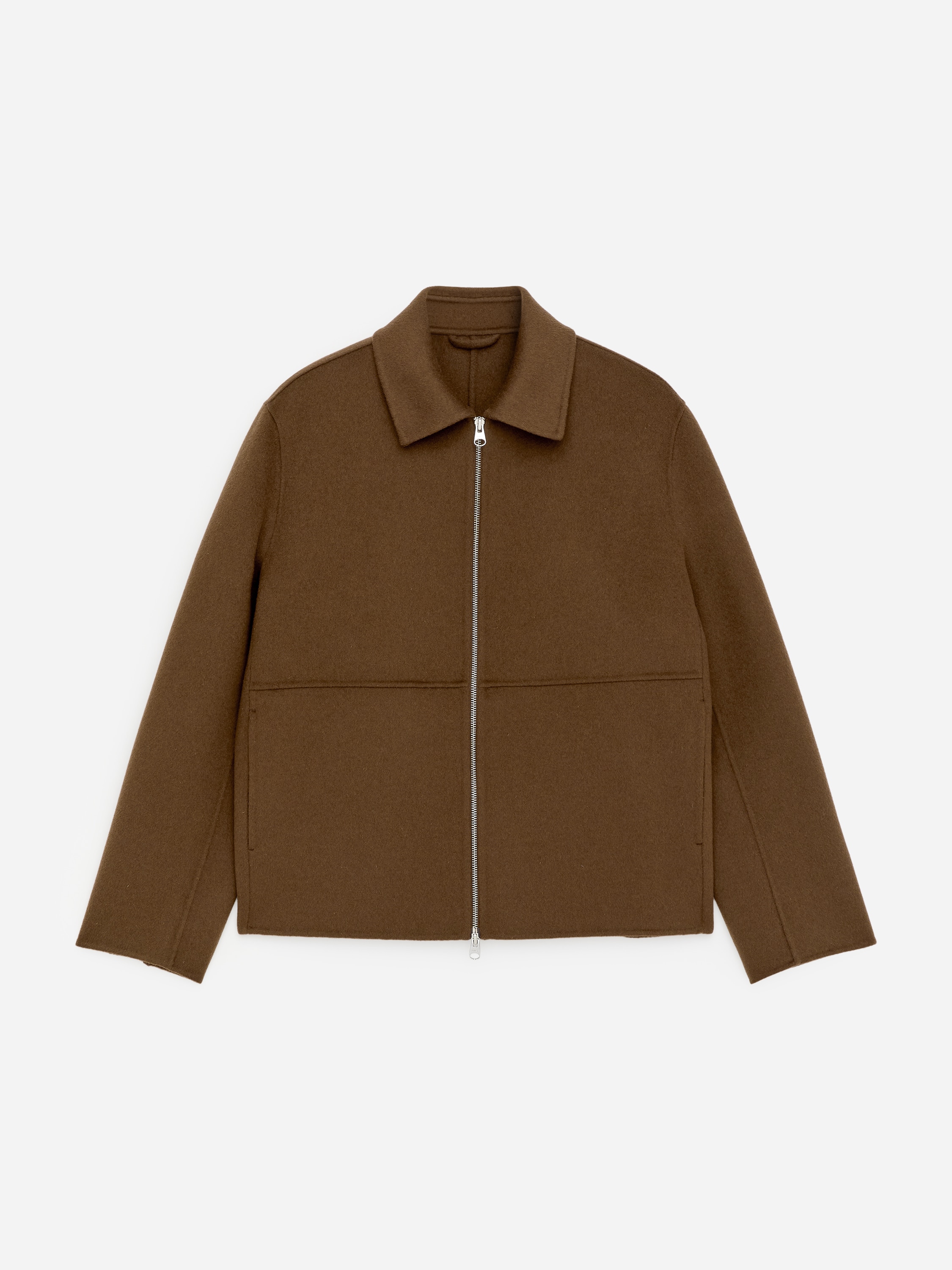 Chaqueta de lana de doble faz - Marrón fudge