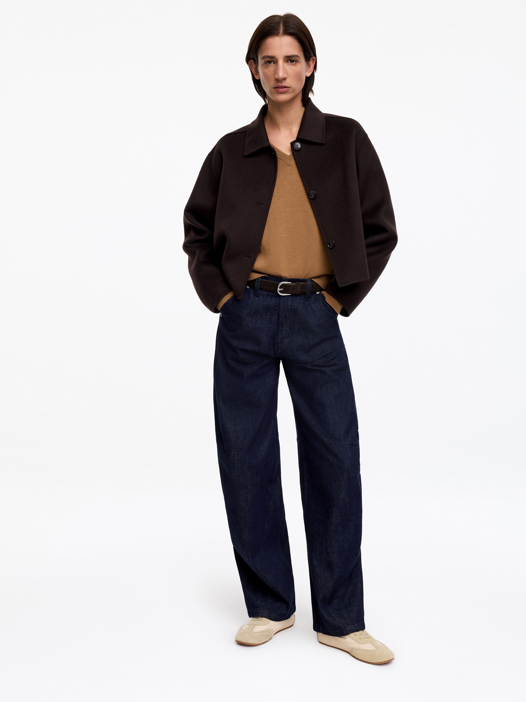 Pullover aus Baumwolle und Wolle mit V-Ausschnitt - Braun - Regular Fit - Damen - StillMedia/Lookbook - 6