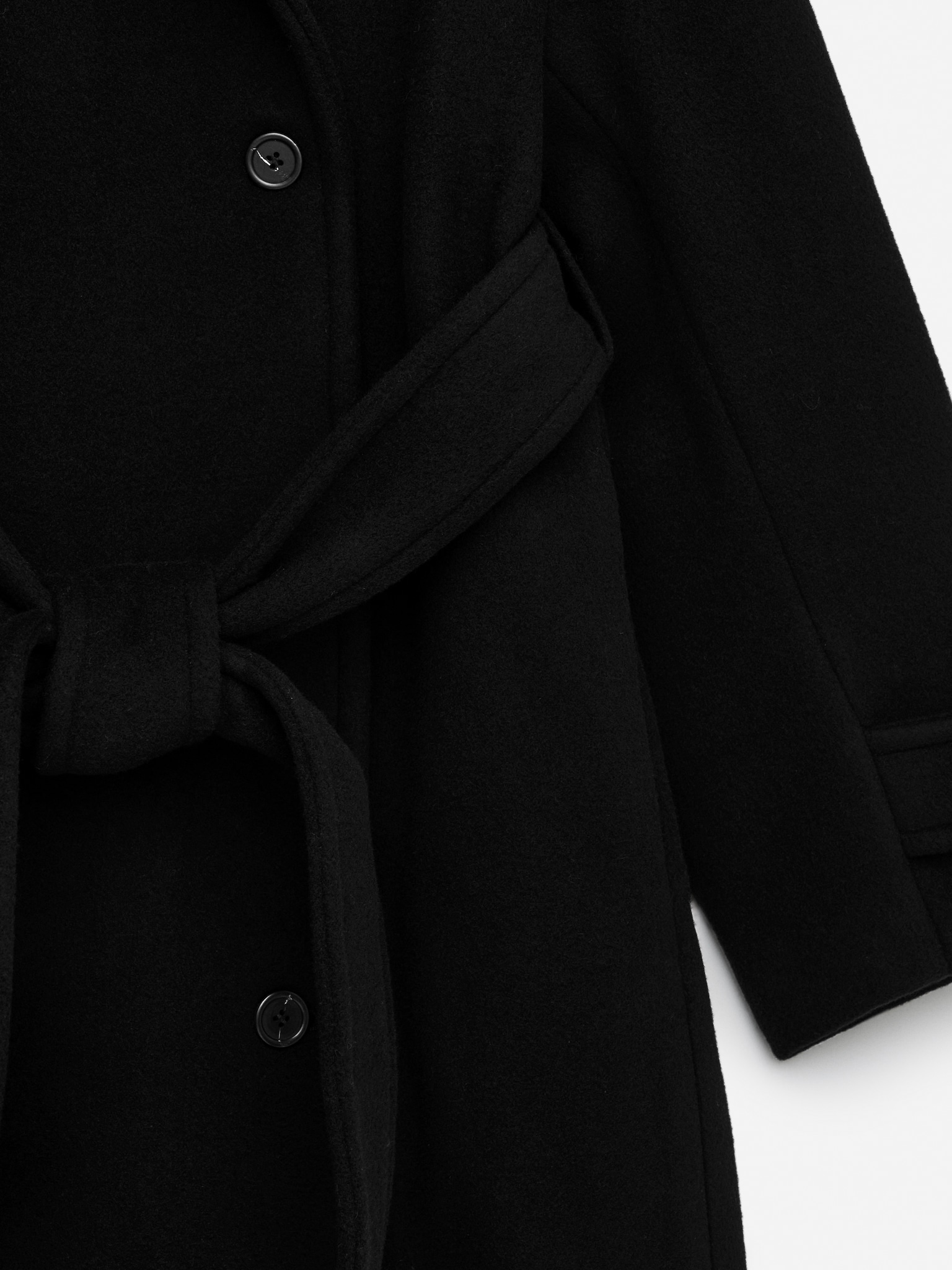 Manteau surdimensionné en laine mélangée - Noir/Marron foncé - 3