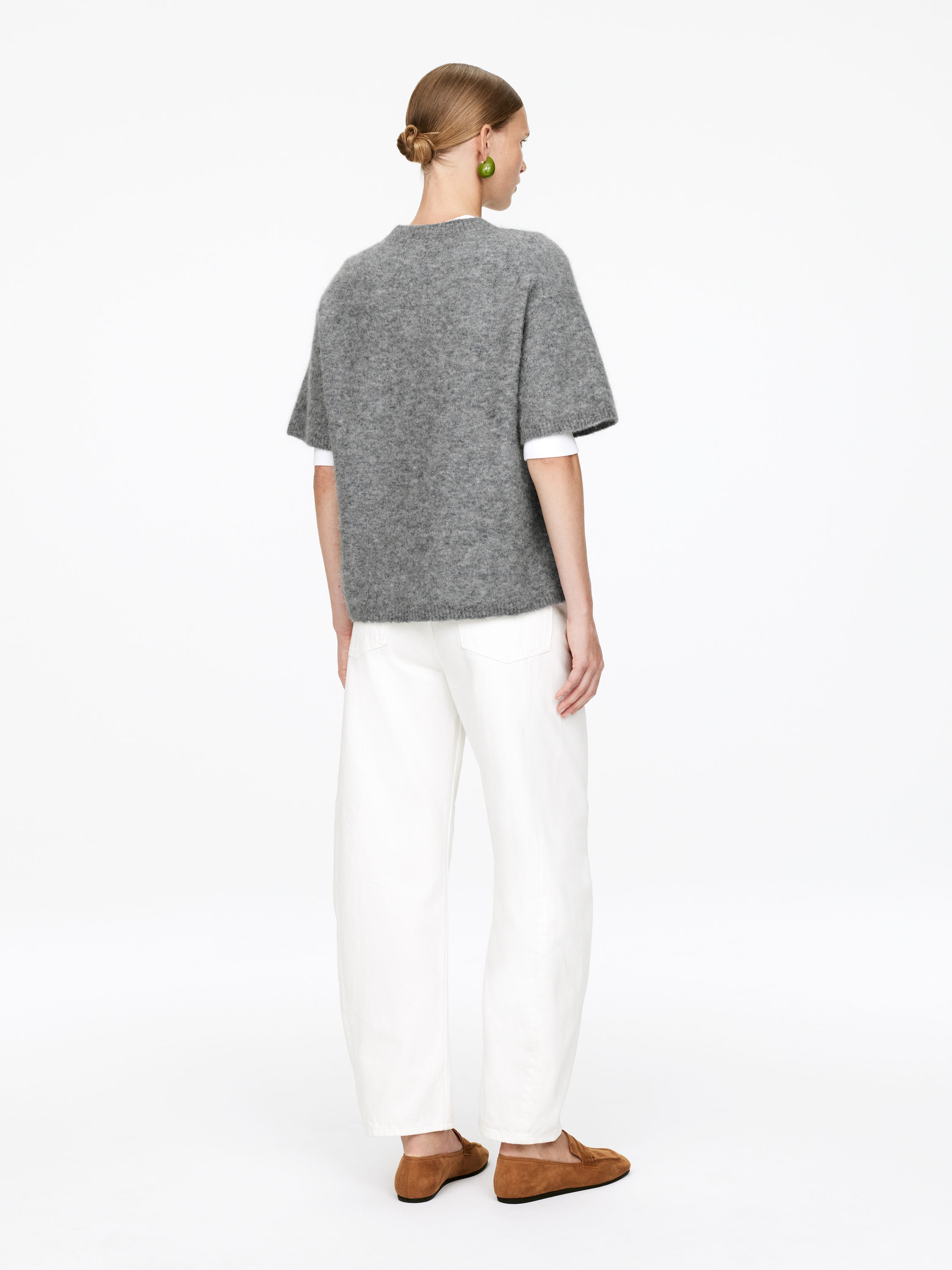 Alpaca-Wool Blend Jumper - Grey - Loose fit - Women - StillMedia/Lookbook - 3