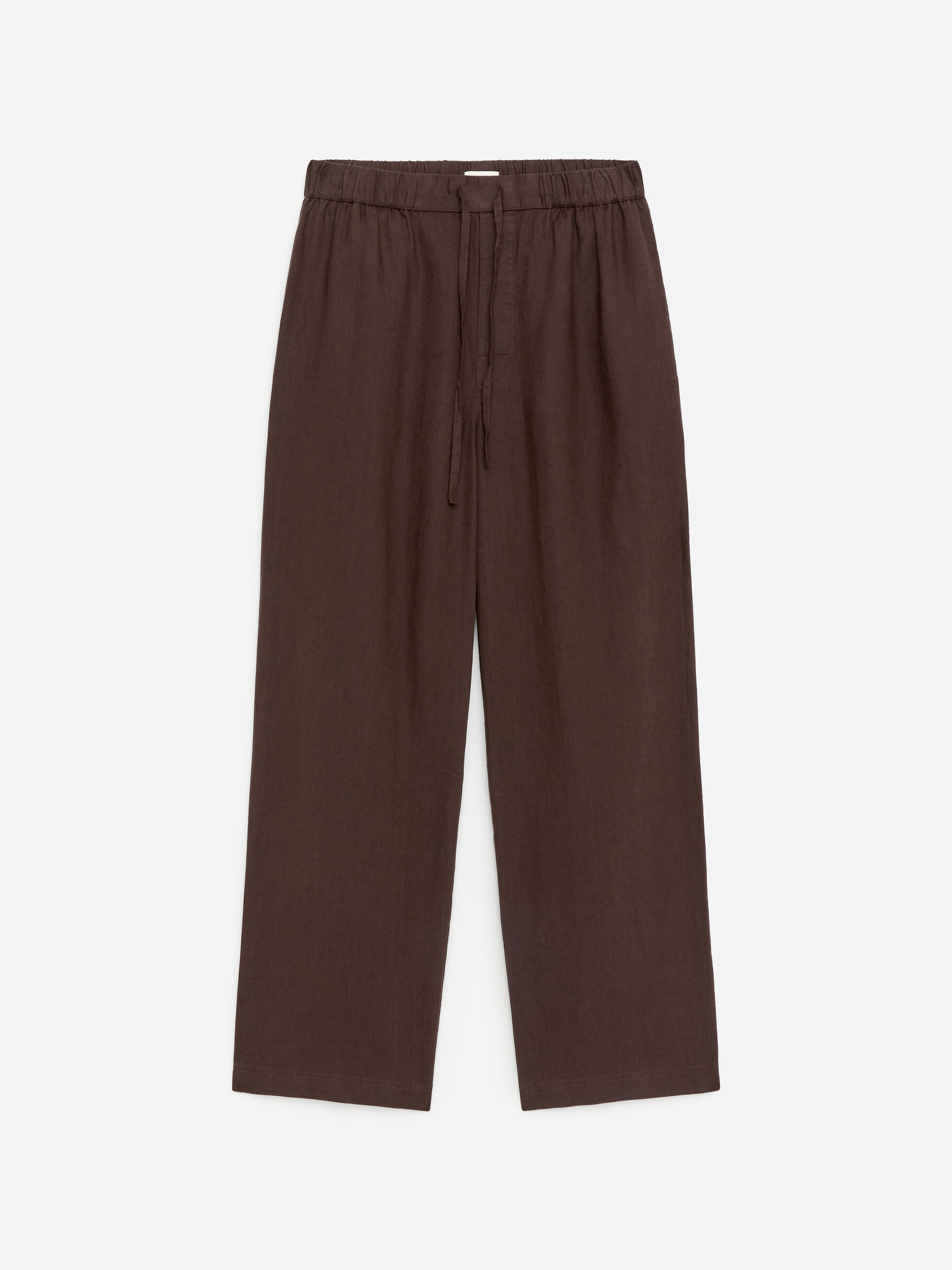 Pantaloni in lino dalla vestibilità rilassata - Marrone scuro - Relaxed fit - Men - StillMedia/DescriptiveStillLife - 1