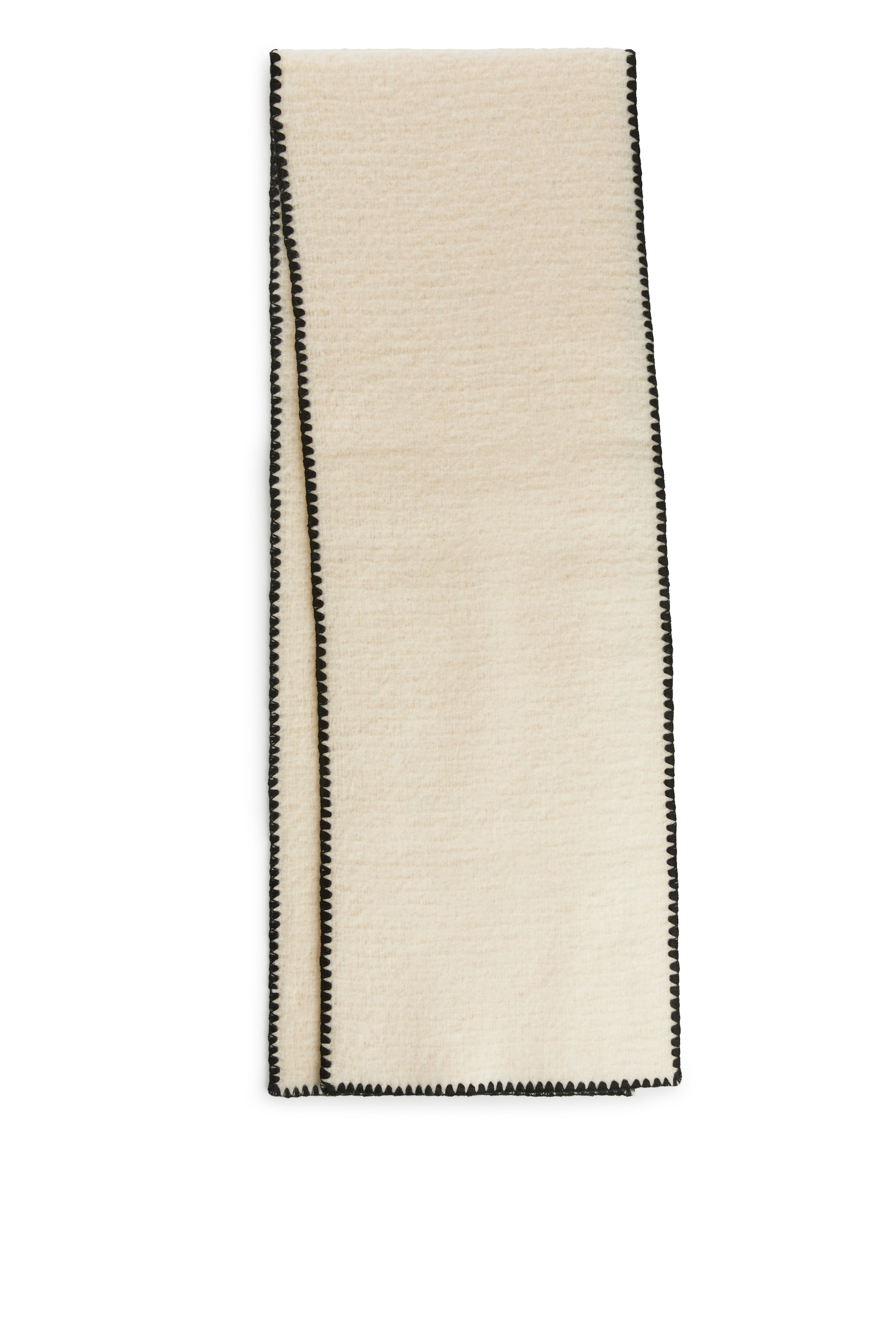 View larger image: Blanket Stitch Wool Scarf - Off-White/Black - Ladies | H&M GB 1